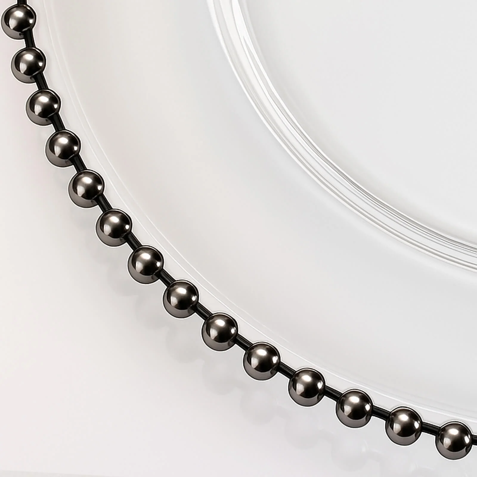 6-Pack Acrylic Charger Plates 13" Round Clear with Black Beaded Rim - Decorative Dinner Party Charger Tableware - Image 7