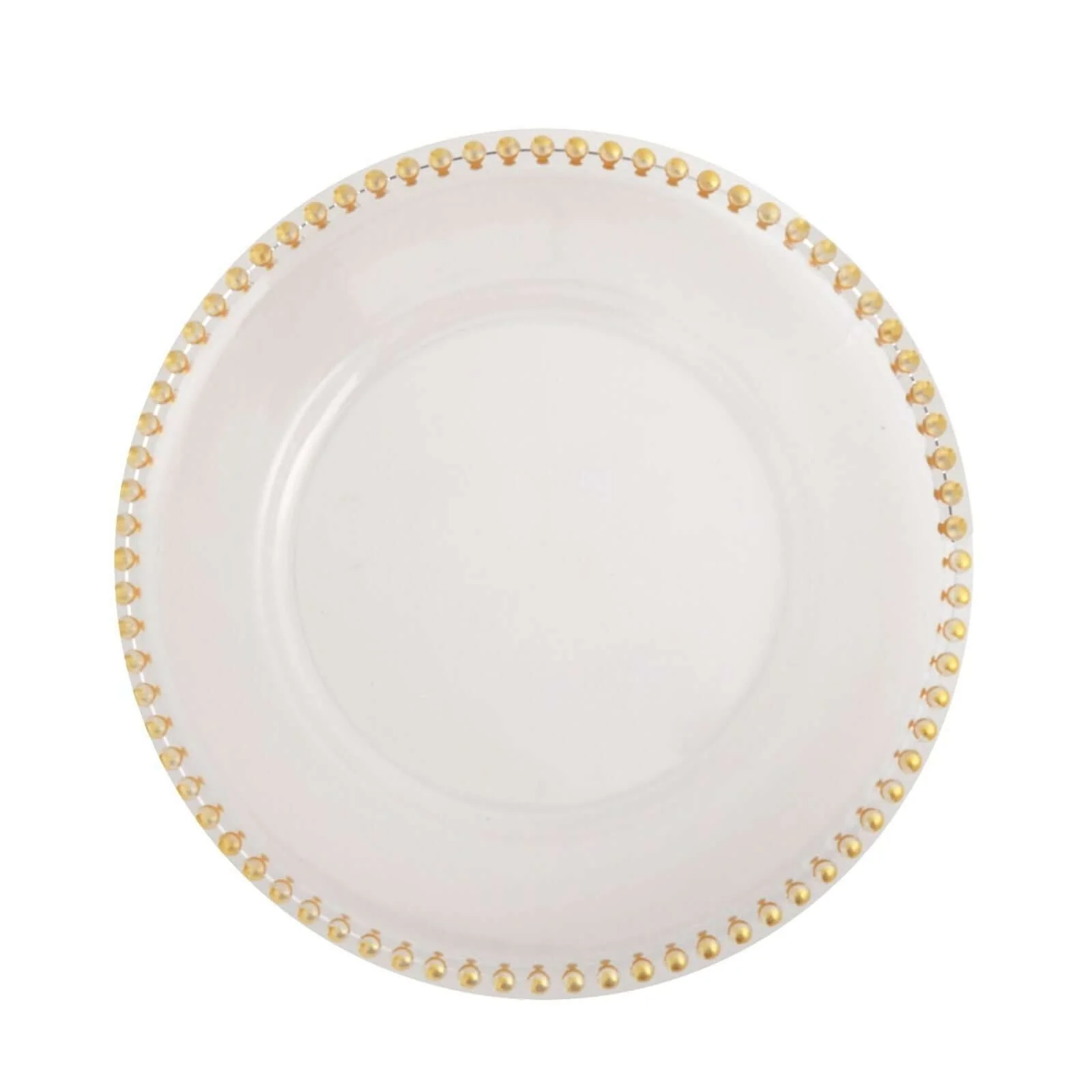 6-Pack Acrylic Charger Plates 13" Round Clear with Gold Beaded Rim - Decorative Dinner Party Serving Plates - Image 4
