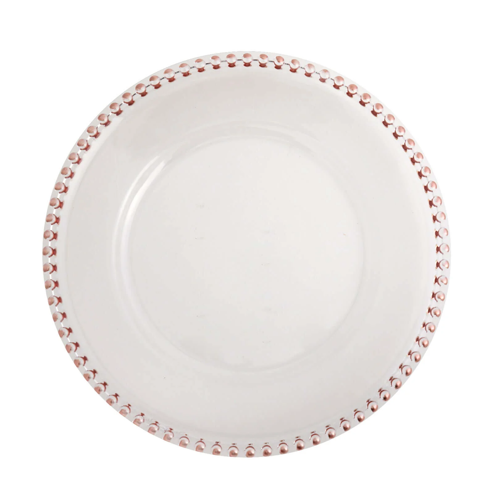 6-Pack Acrylic Charger Plates 13" Round Clear with Rose Gold Beaded Rim - Decorative Dinner Party Serving Plates - Image 5