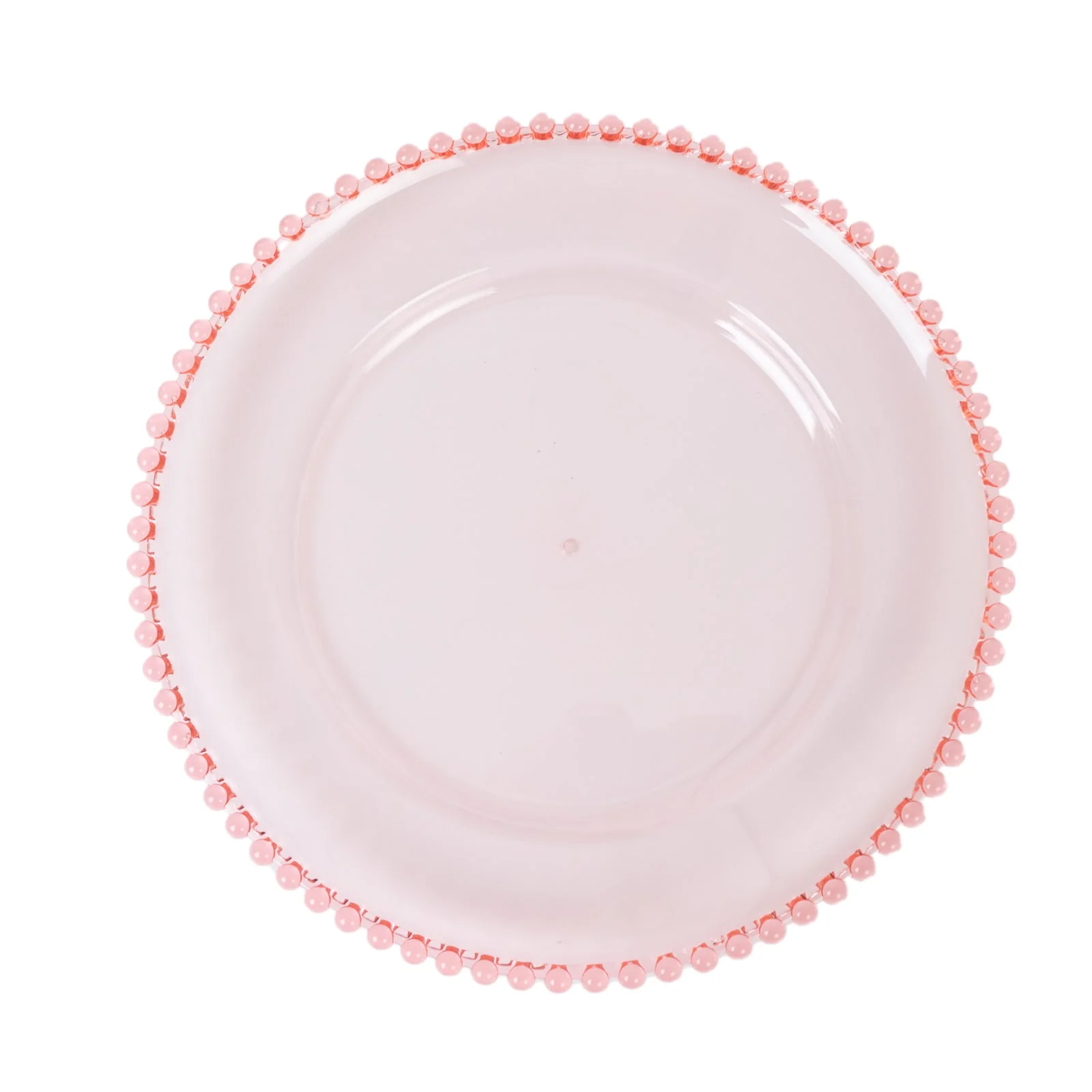 6-Pack Acrylic Charger Plates 13" Round Transparent Blush with Beaded Rim - Decorative Dinner Party Serving Plates - Image 4