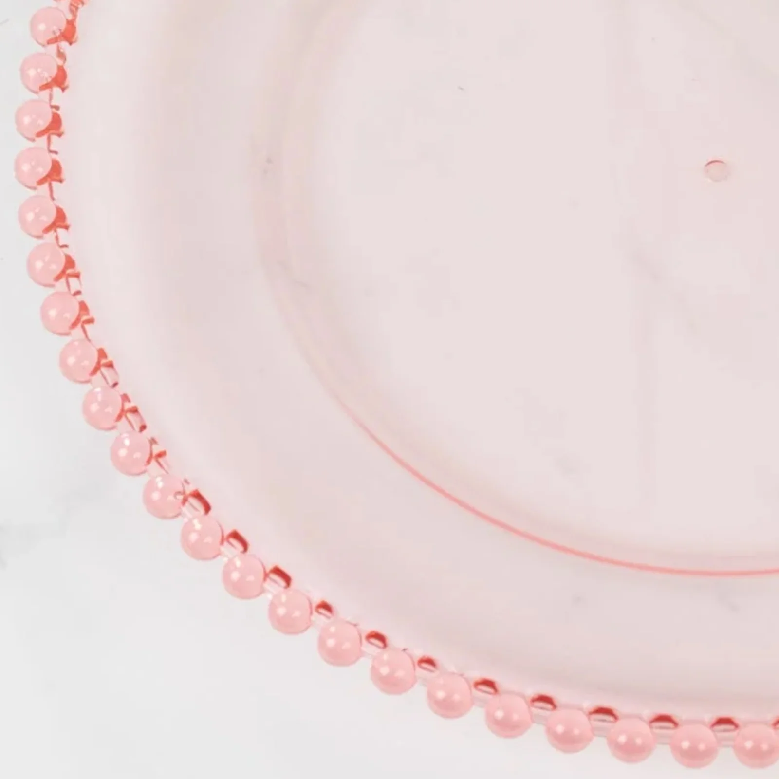 6-Pack Acrylic Charger Plates 13" Round Transparent Blush with Beaded Rim - Decorative Dinner Party Serving Plates - Image 7