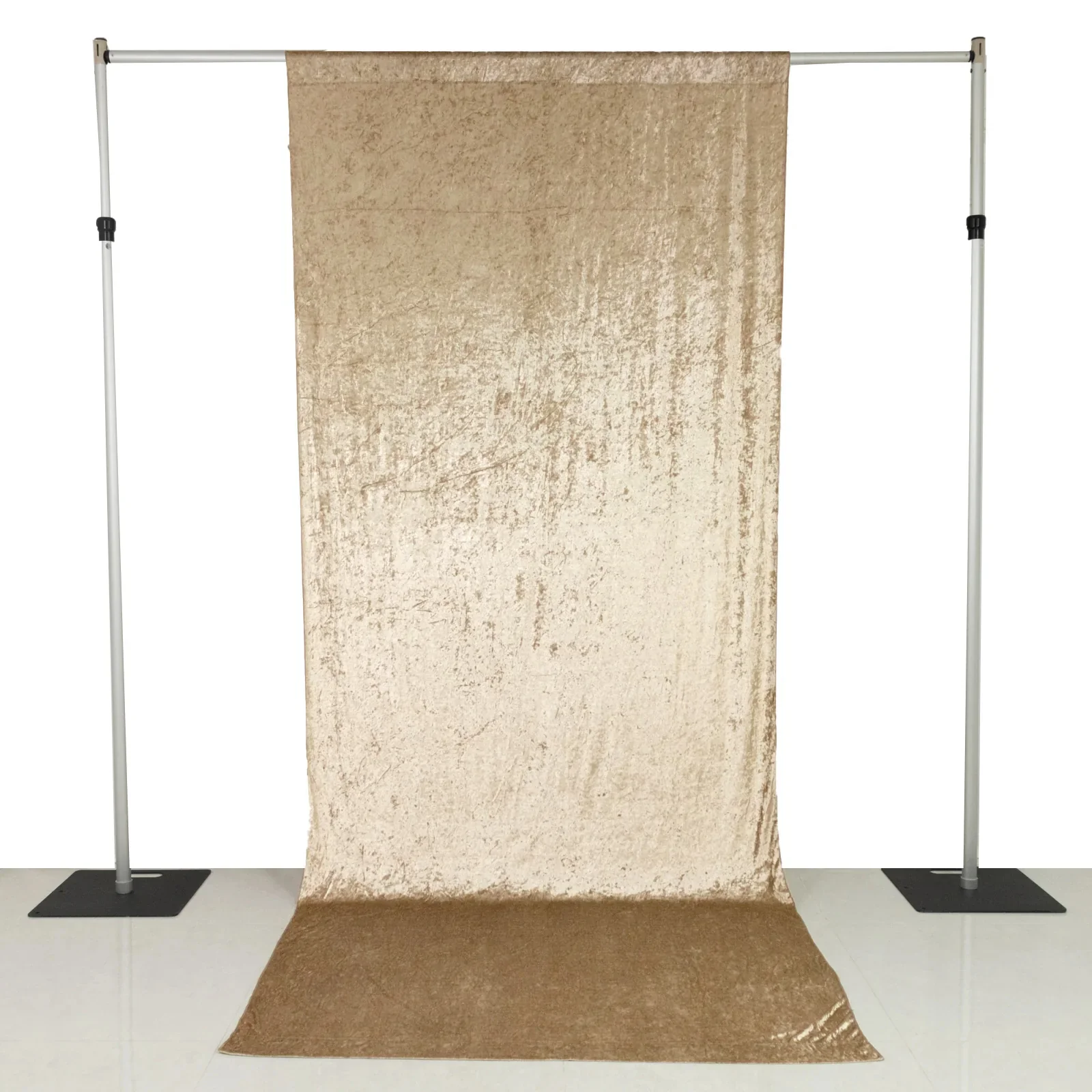 Crushed Velvet Backdrop Curtain – Beige 5ft x 12ft Event Drape with Rod Pocket, Privacy Panel for Photo Booths & Events - Image 6