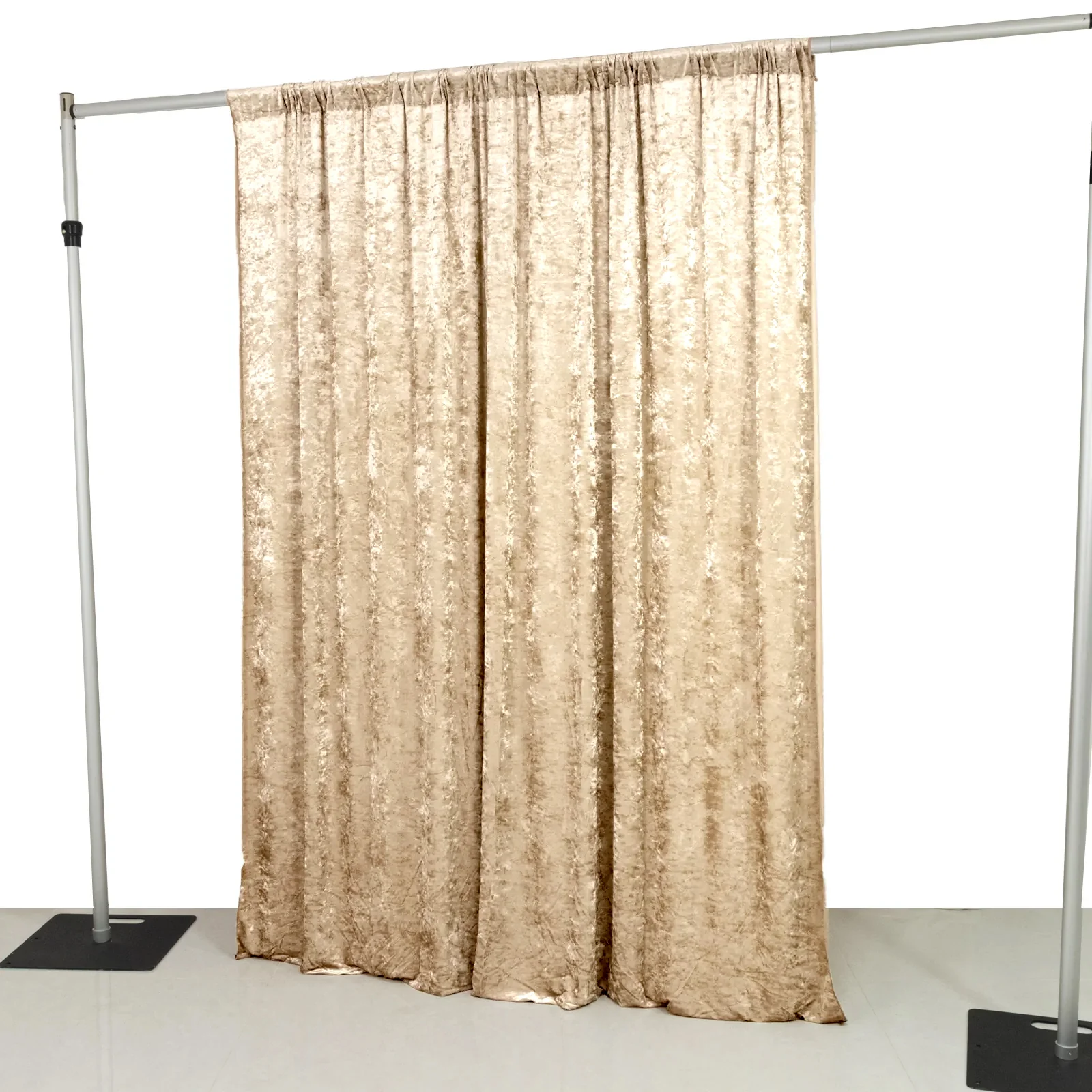 Crushed Velvet Backdrop Curtain – Beige 8ft x 8ft Event Drape with Rod Pocket, Privacy Panel for Photo Booths & Events - Image 8