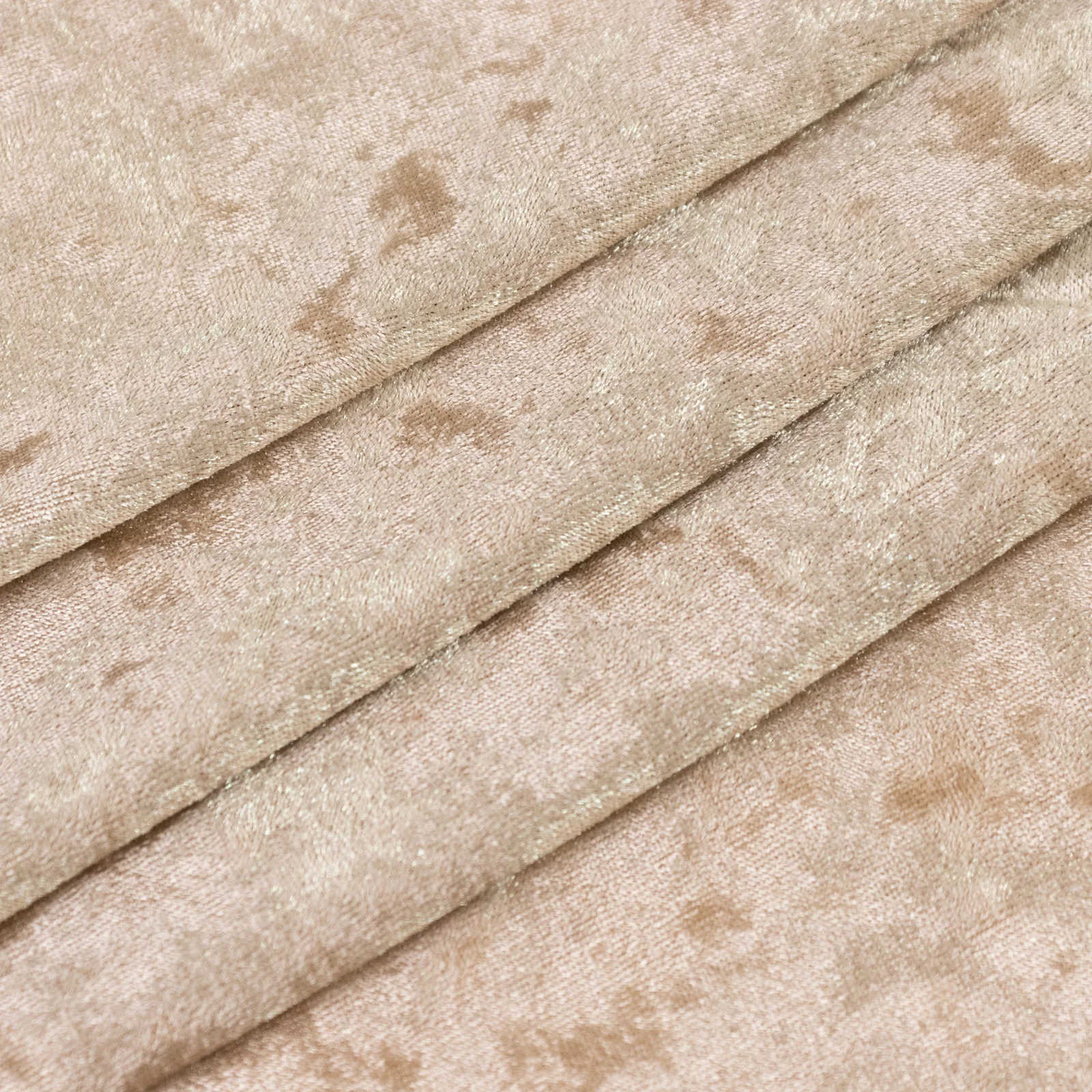 Beige Crushed Velvet Fabric Bolt, DIY Craft Fabric Roll - 65"x5 Yards - Image 3