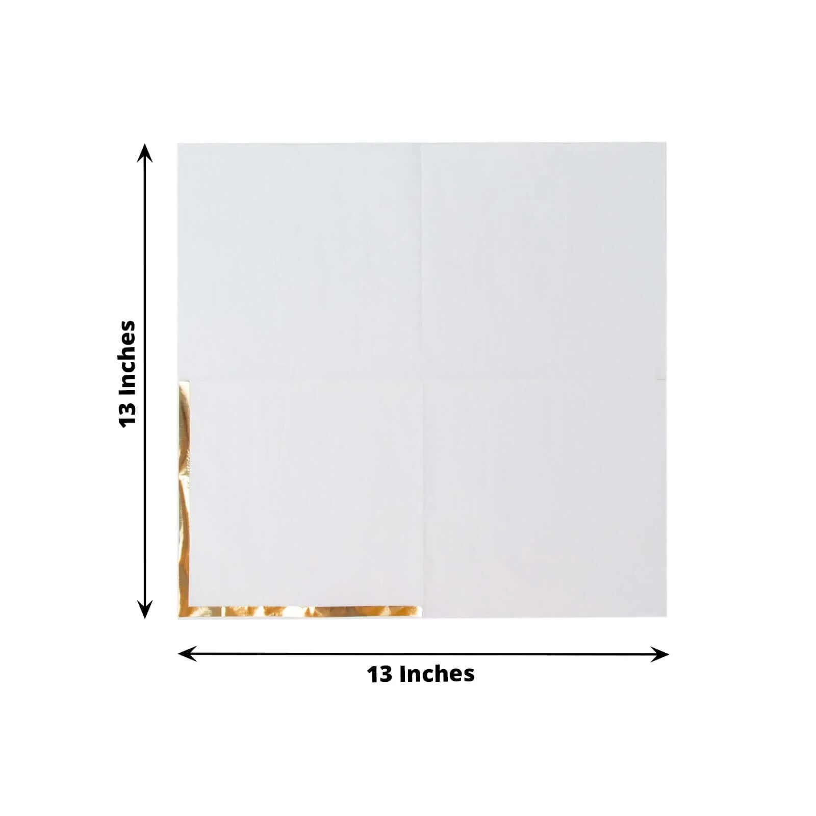 50-Pack Paper Beverage Napkins 2 Ply White with Gold Foil Edge 6.5"x6.5" - Soft Disposable Cocktail Napkins - Image 3