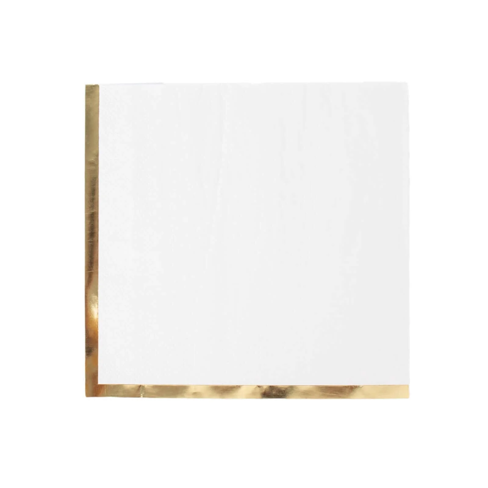 50-Pack Paper Beverage Napkins 2 Ply White with Gold Foil Edge 6.5"x6.5" - Soft Disposable Cocktail Napkins - Image 7