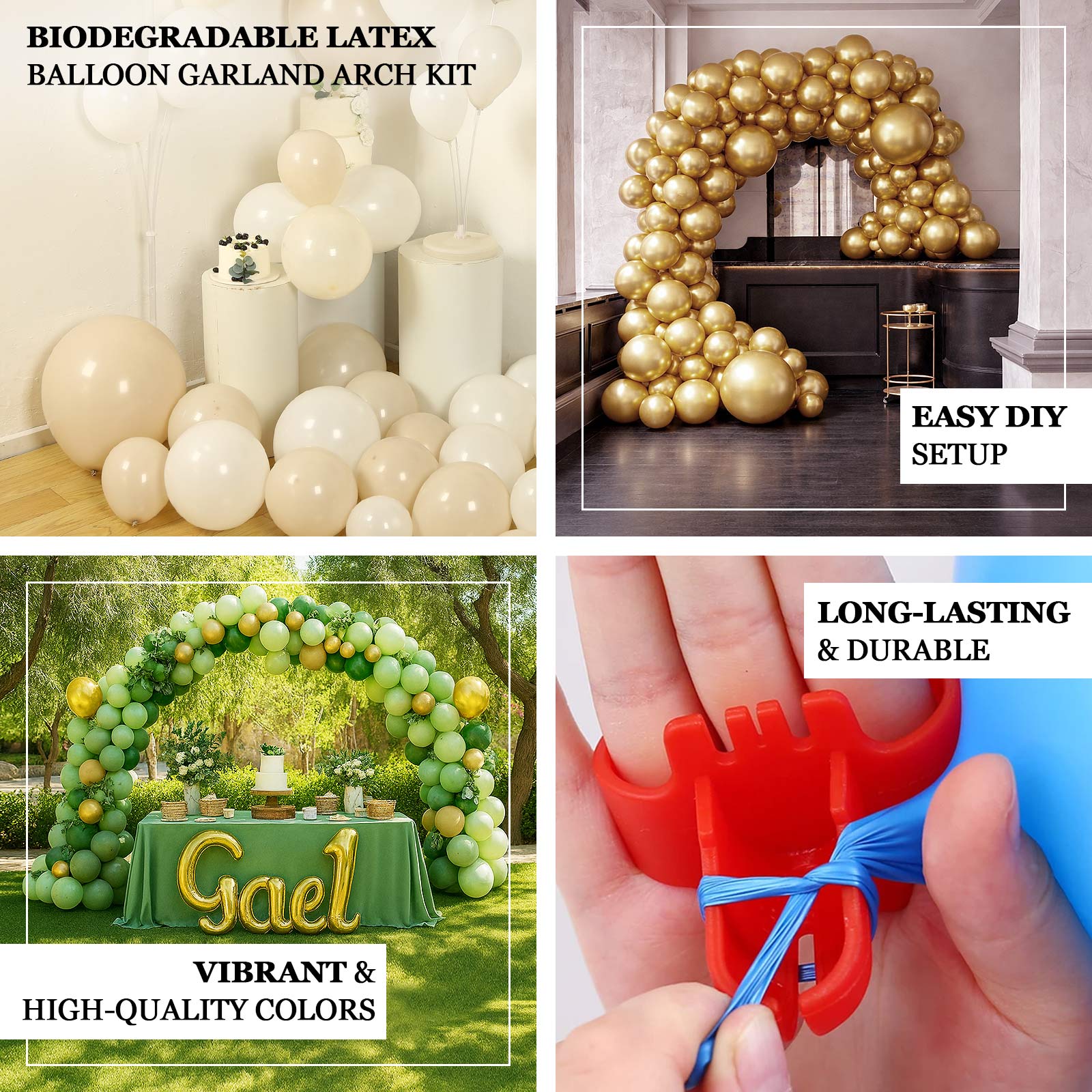 Biodegradable Balloon Arch Kit – Set of 110 Silver Latex Garland, Extra Strong & Eco-Friendly - Image 4