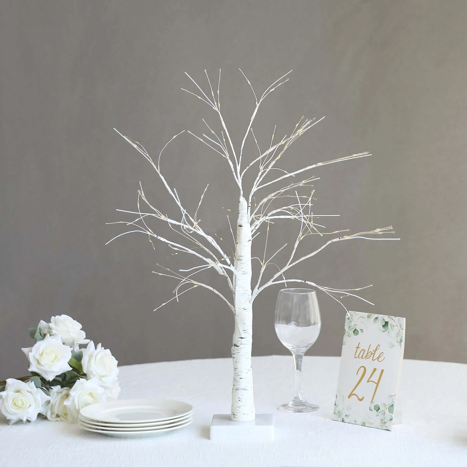 Lighted Birch Tree 2ft Battery Operated White Warm White - Rechargeable LED Fairy Lights Table Lamp - Image 7
