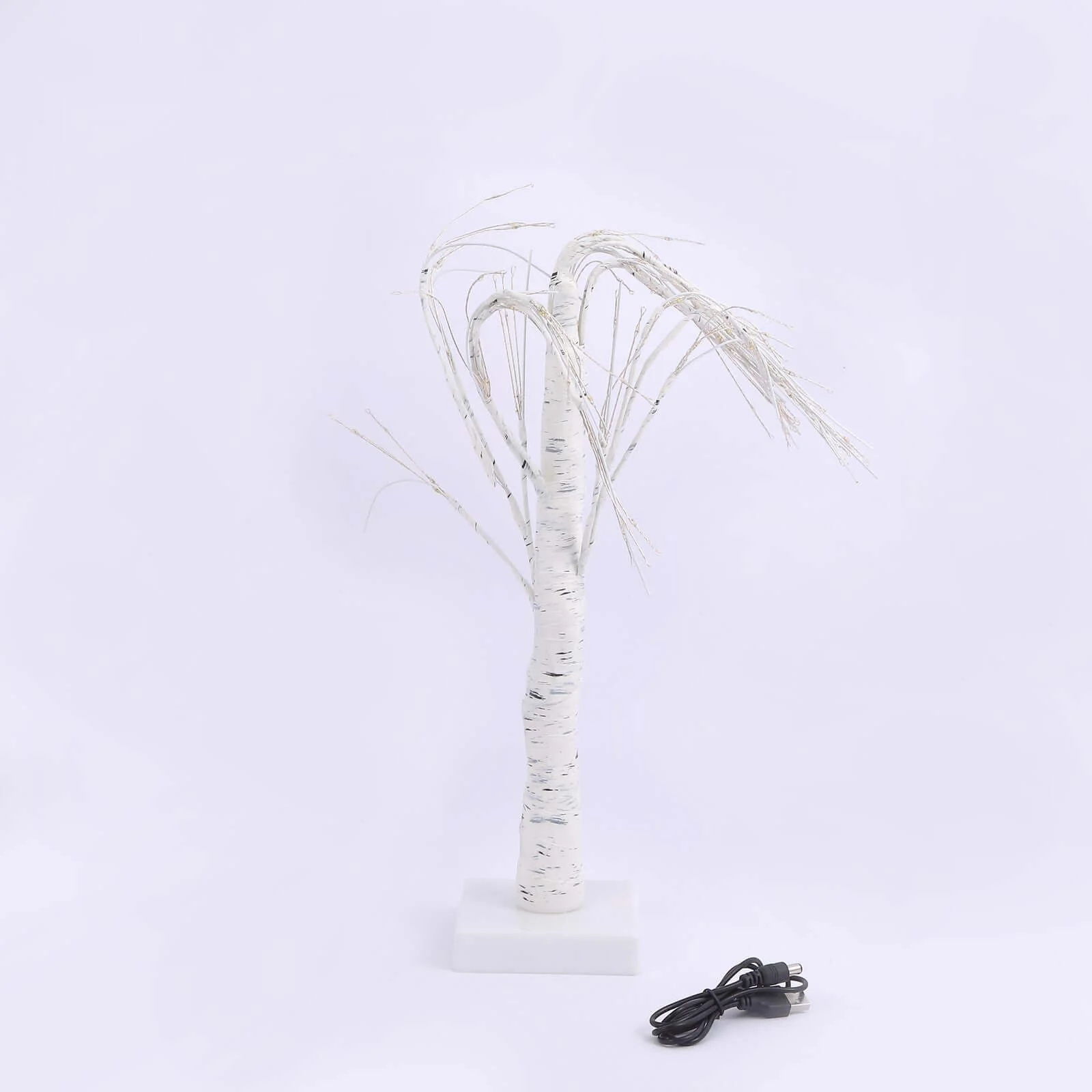 Lighted Birch Tree 2ft Battery Operated White Warm White - Rechargeable LED Fairy Lights Table Lamp - Image 8