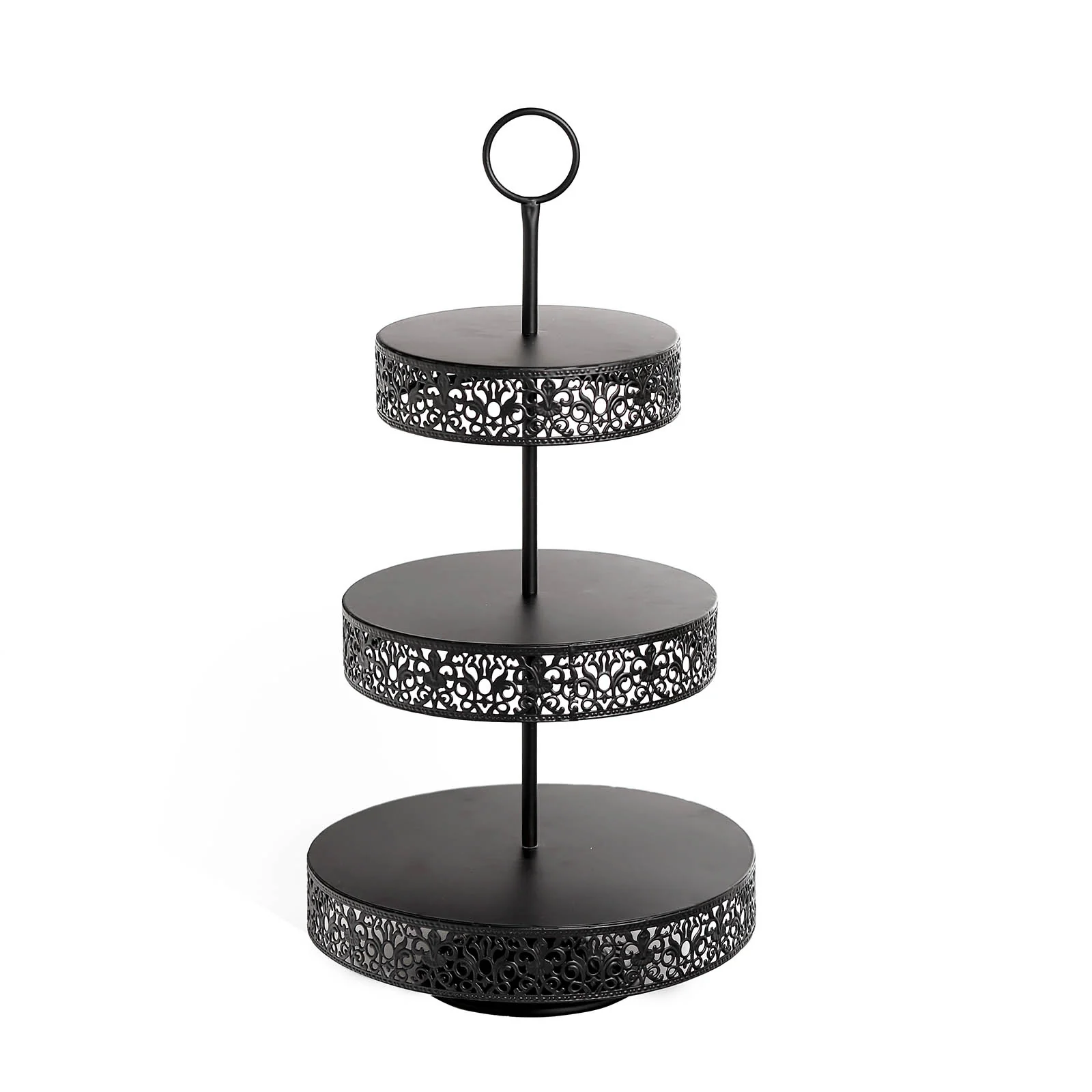 Metal Cupcake Stand 23" 3-Tier Reversible Design Black - Dessert Holder and Serving Tray - Image 11
