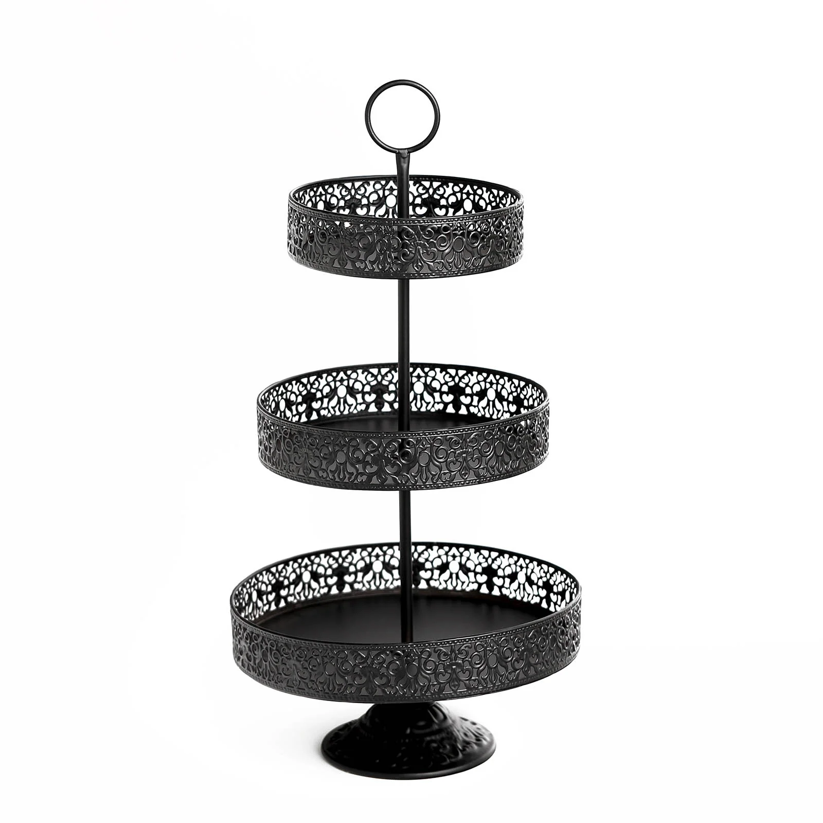 Metal Cupcake Stand 23" 3-Tier Reversible Design Black - Dessert Holder and Serving Tray - Image 6