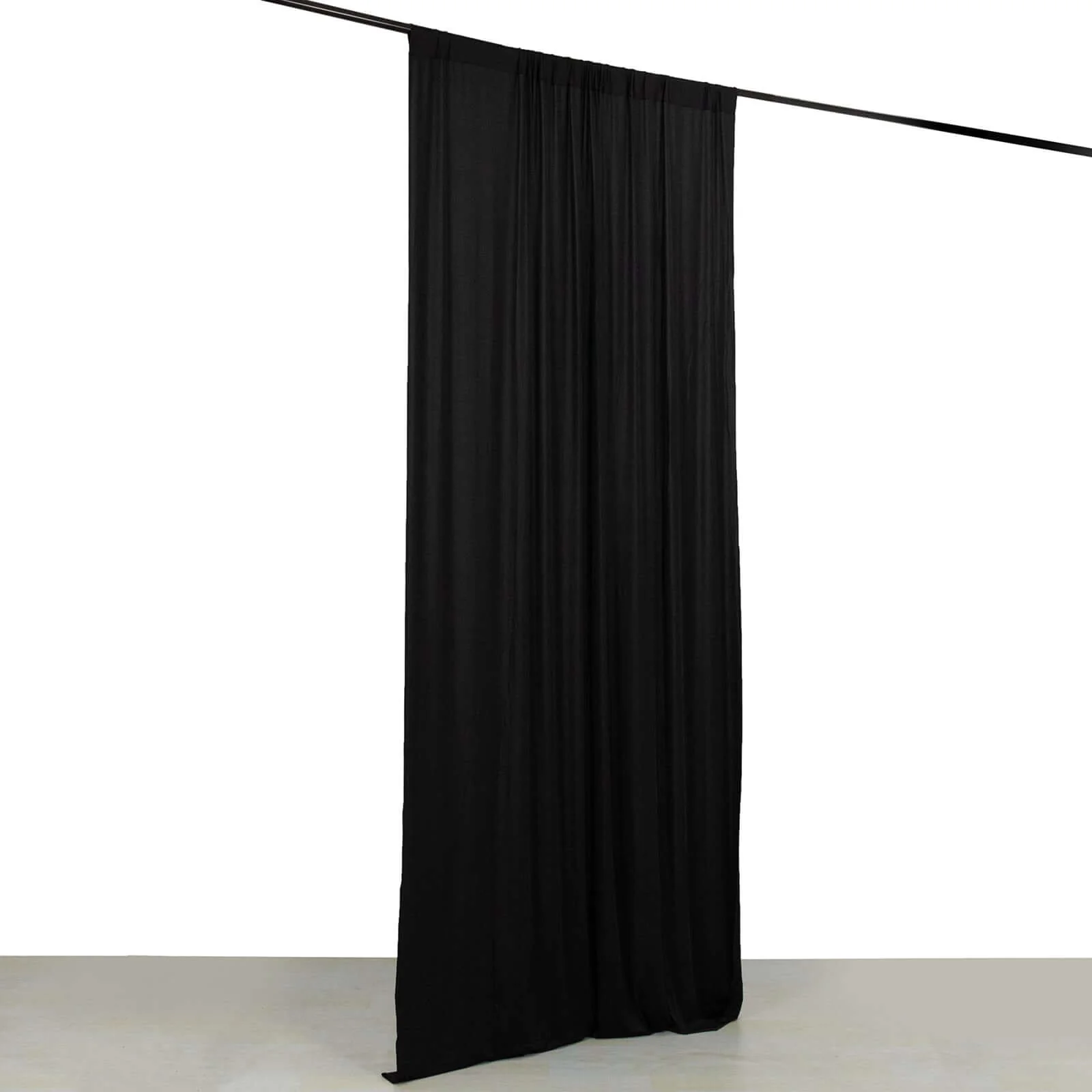 Black 4-Way Stretch Spandex Backdrop Drape Curtain, Wrinkle Free Event Divider Panel with Rod Pockets - 5ftx10ft - Image 3
