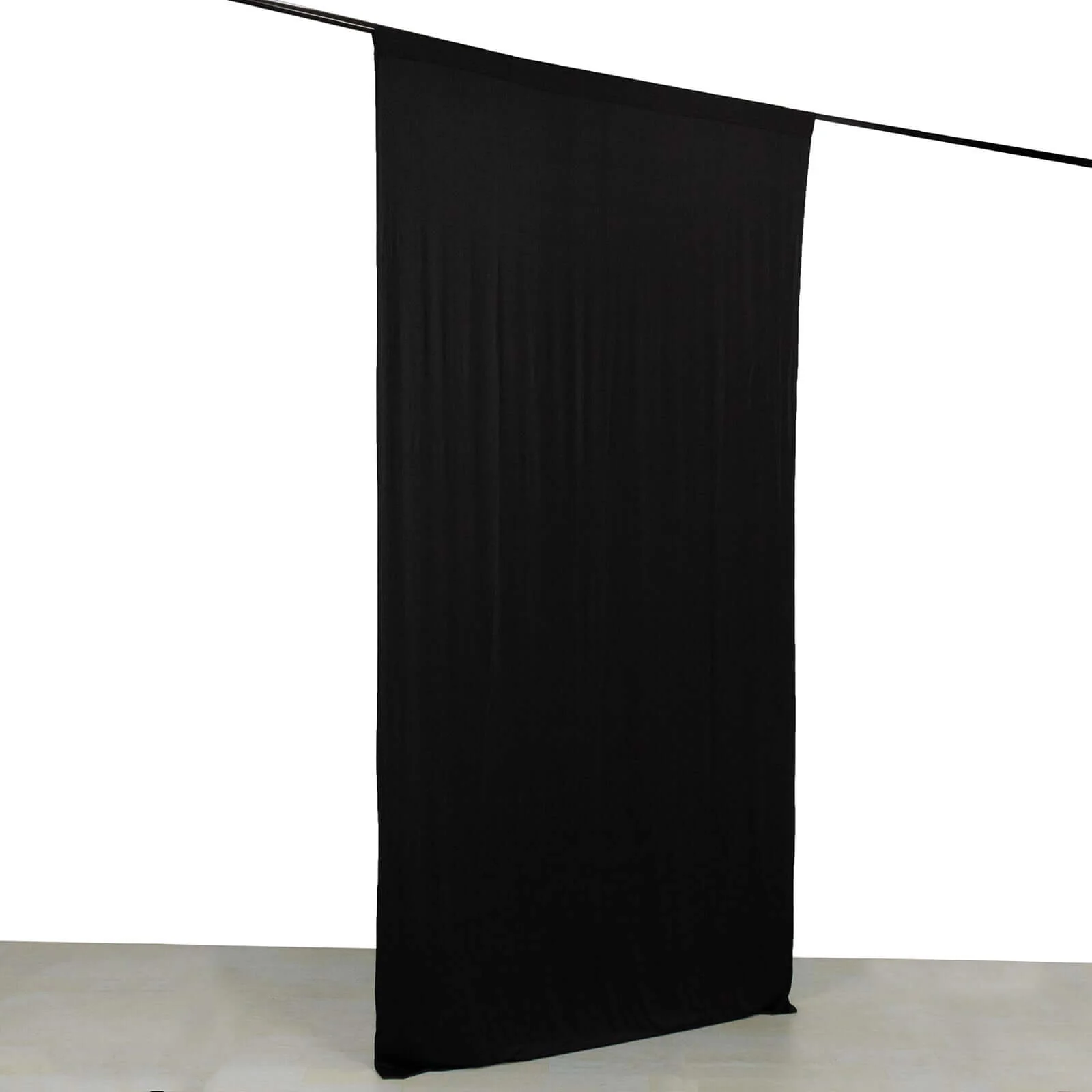 Black 4-Way Stretch Spandex Backdrop Drape Curtain, Wrinkle Free Event Divider Panel with Rod Pockets - 5ftx10ft - Image 8