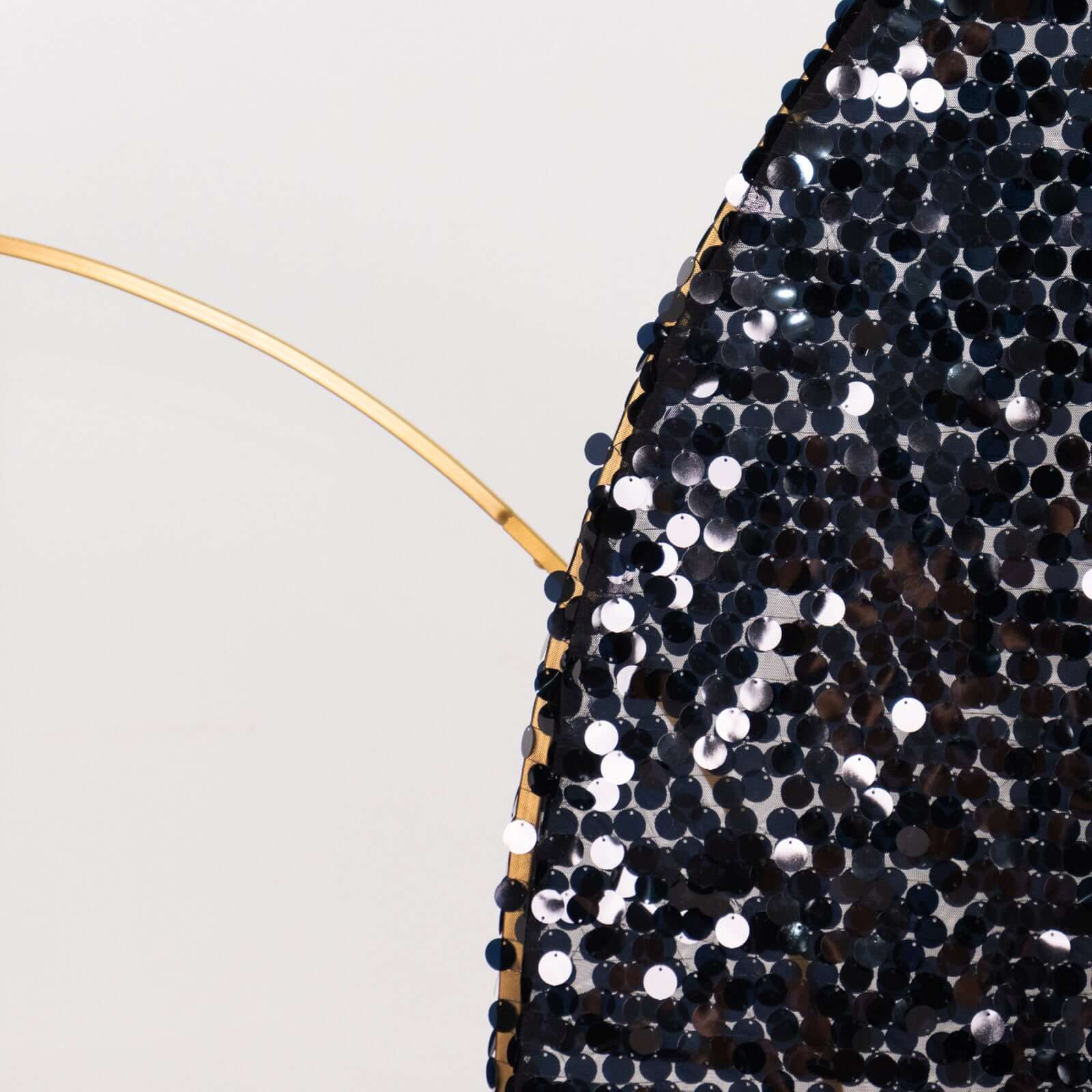 Black Double Sided Big Payette Sequin Chiara Backdrop Stand Cover For Half Moon Wedding Arch 6ft - Image 6
