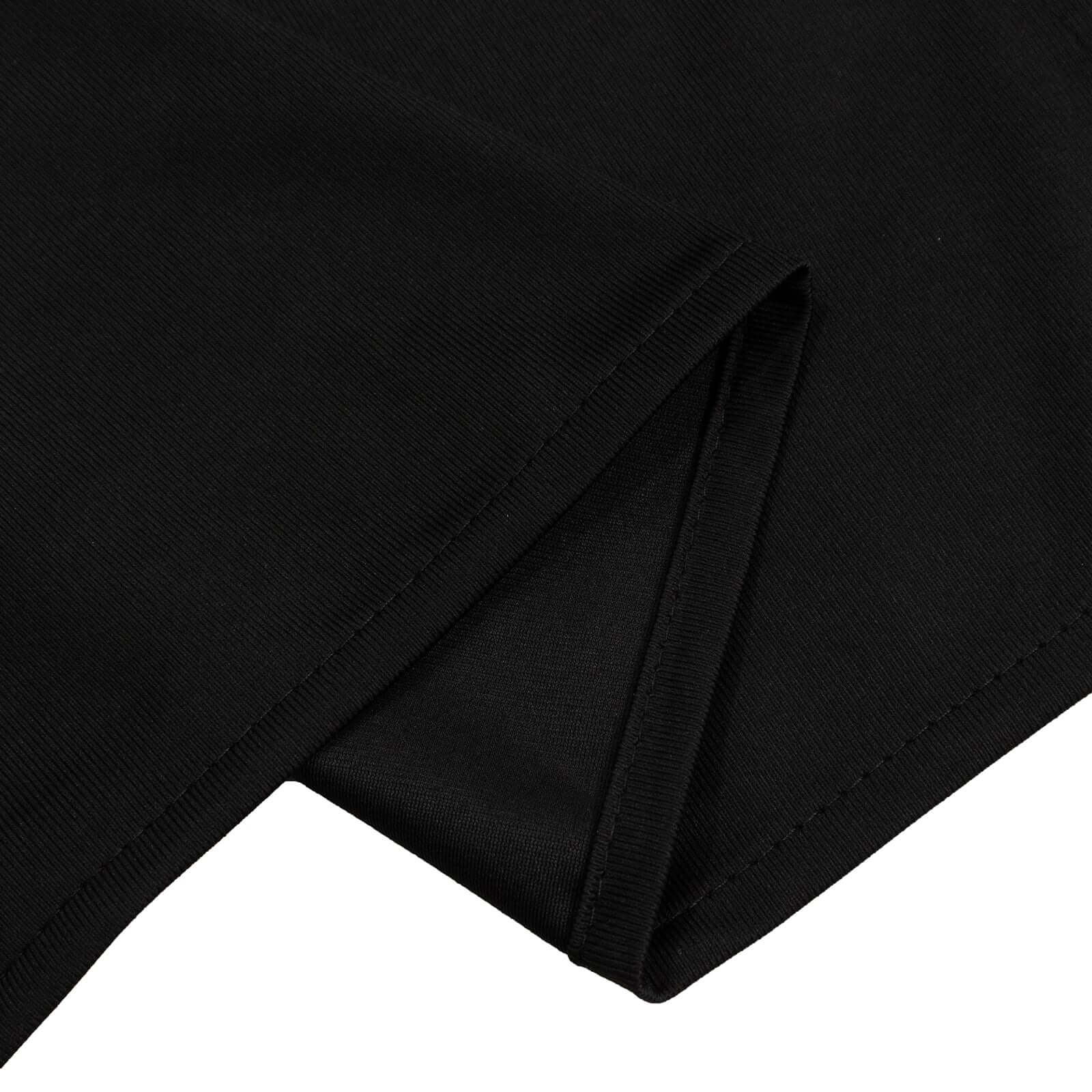 Black Scuba Polyester Backdrop Drape Curtain, Durable Flame Resistant Event Divider Panel Wrinkle Free With Rod Pockets - 5ftx14ft - Image 10