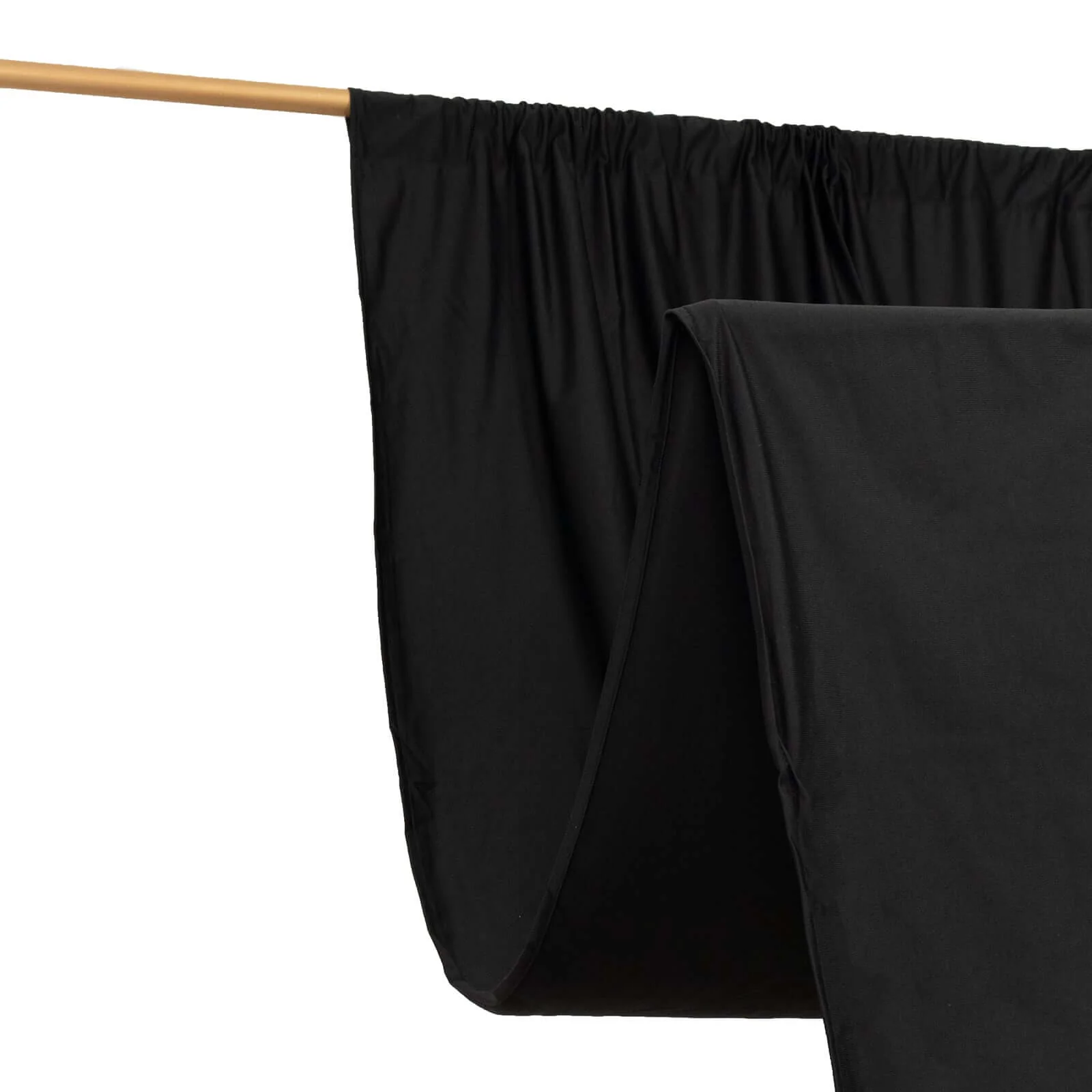 Black Scuba Polyester Backdrop Drape Curtain, Durable Flame Resistant Event Divider Panel Wrinkle Free With Rod Pockets - 5ftx14ft - Image 7
