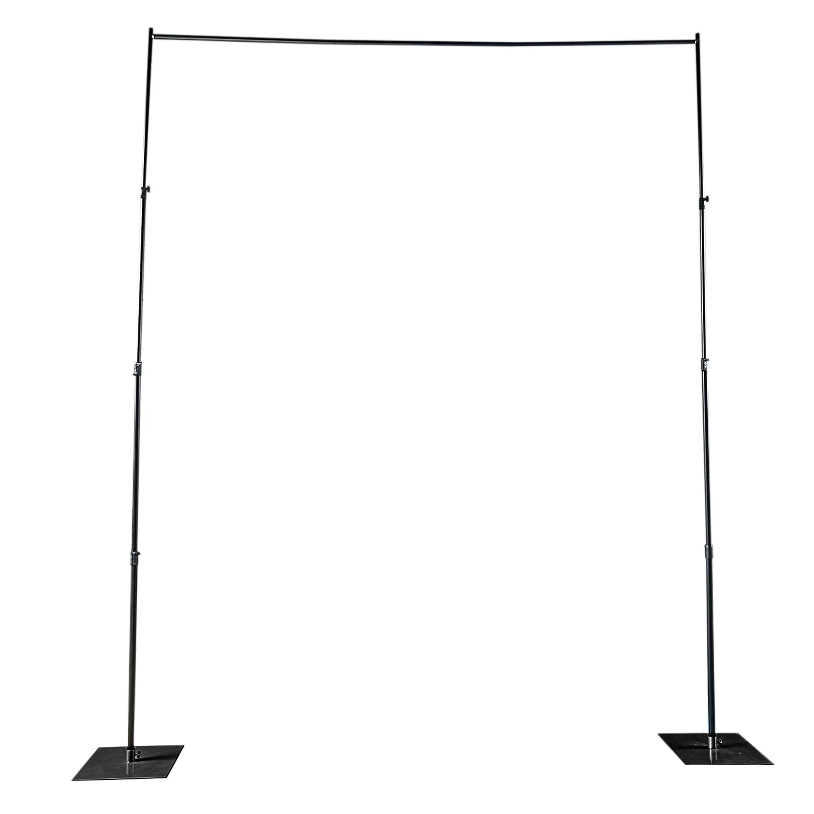 Black Heavy Duty Metal DIY Adjustable Backdrop Stand, Pipe and Drape Photography Background Stand with Flat Steel Bases - 10ftx12ft - Image 8