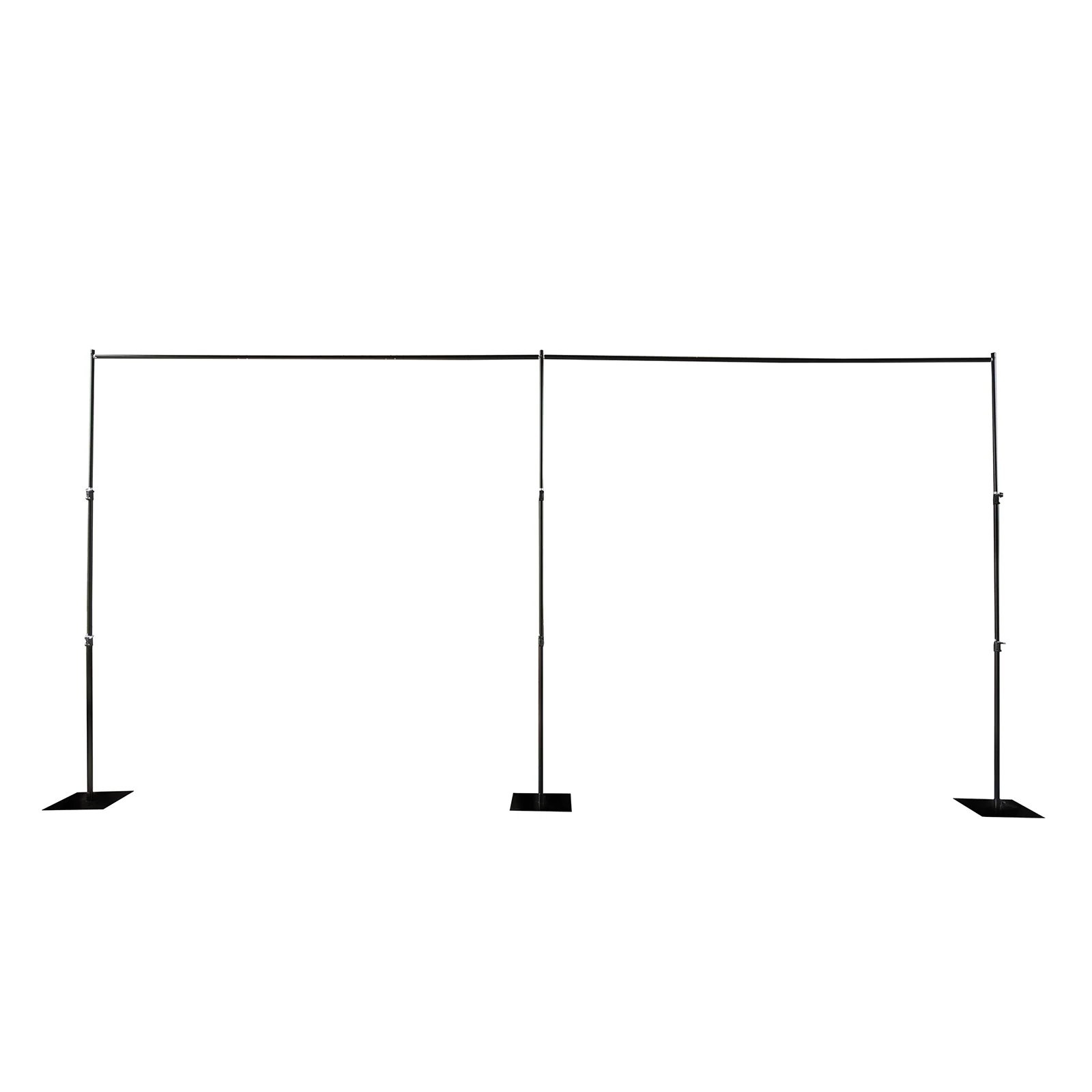 Heavy Duty Metal Backdrop Stand – Black 10ft x 20ft Pipe & Drape Adjustable Photography Background Stand with 3 Flat Steel Bases - Image 6