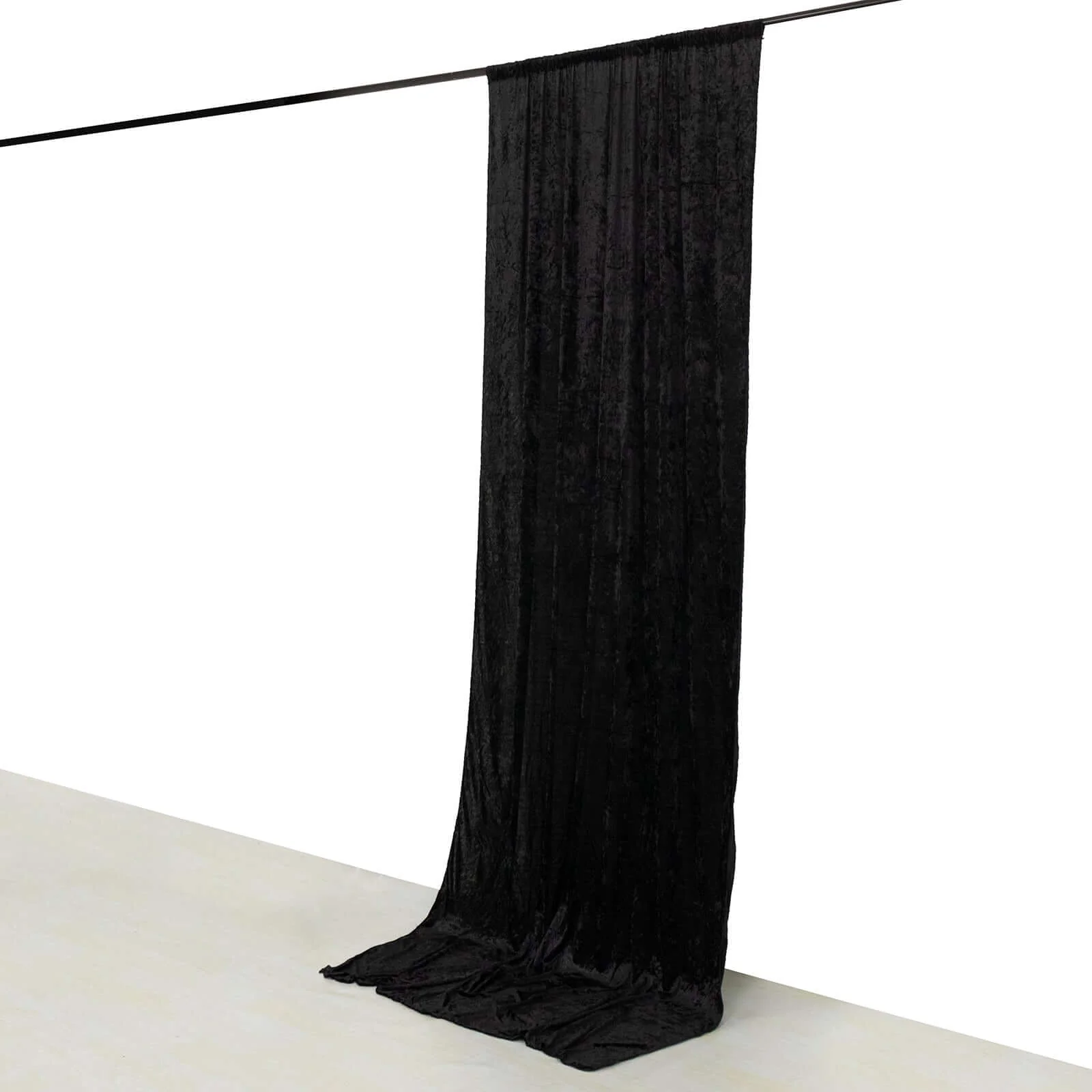 Crushed Velvet Backdrop Curtain – Black 5ft x 12ft Event Drape with Rod Pocket, Privacy Panel for Photo Booths & Events - Image 8