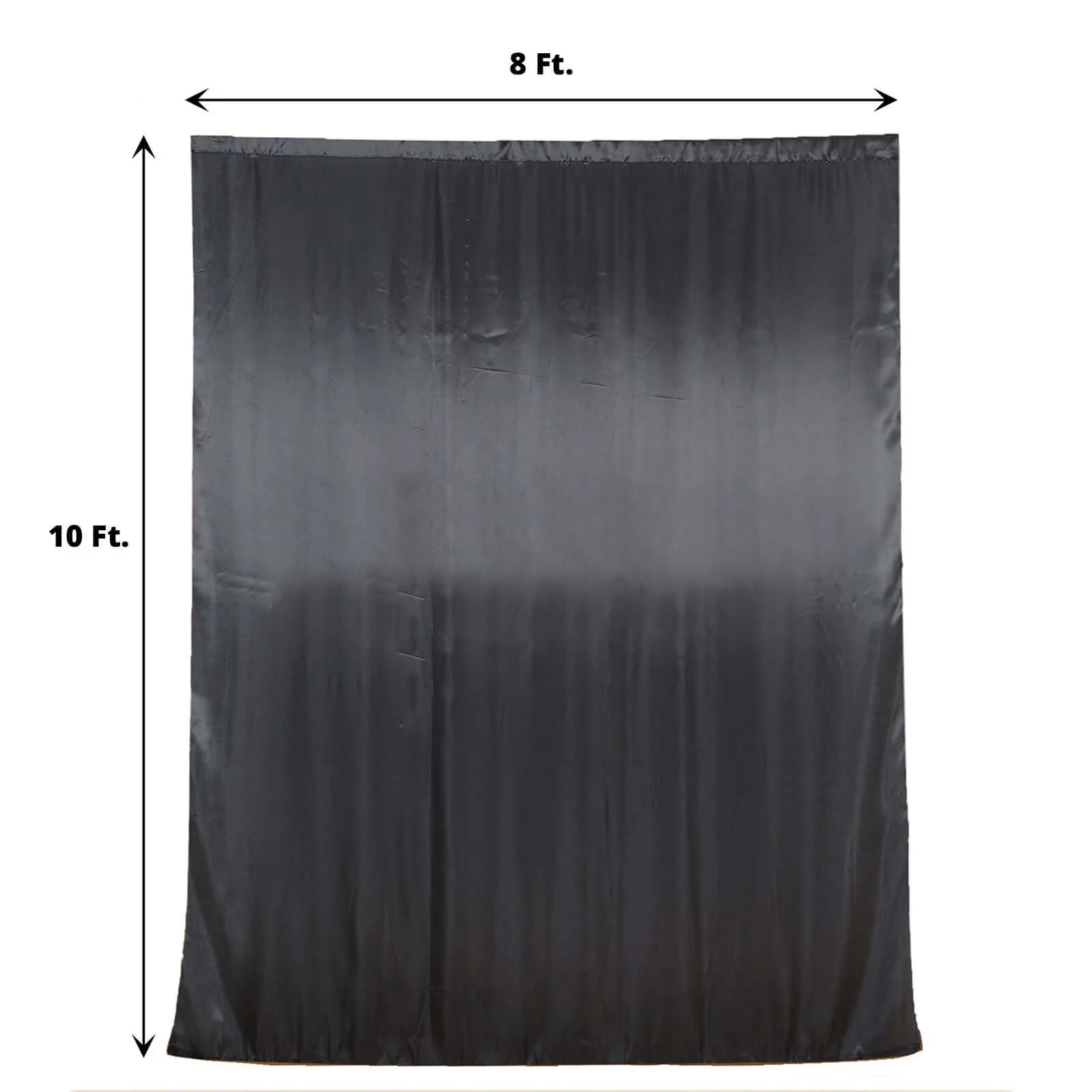 Black Satin Backdrop Drape Curtain, Photo Booth Event Divider Panel - 8ftx10ft - Image 3