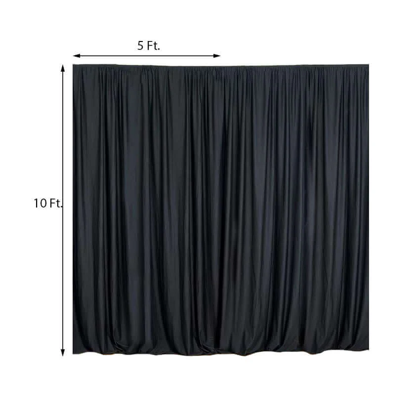 2 Pack 5ftx10ft Black Scuba Polyester Backdrop Drape Curtains, Durable Flame Resistant Event Divider Panels Wrinkle Free With Rod Pockets - Image 3