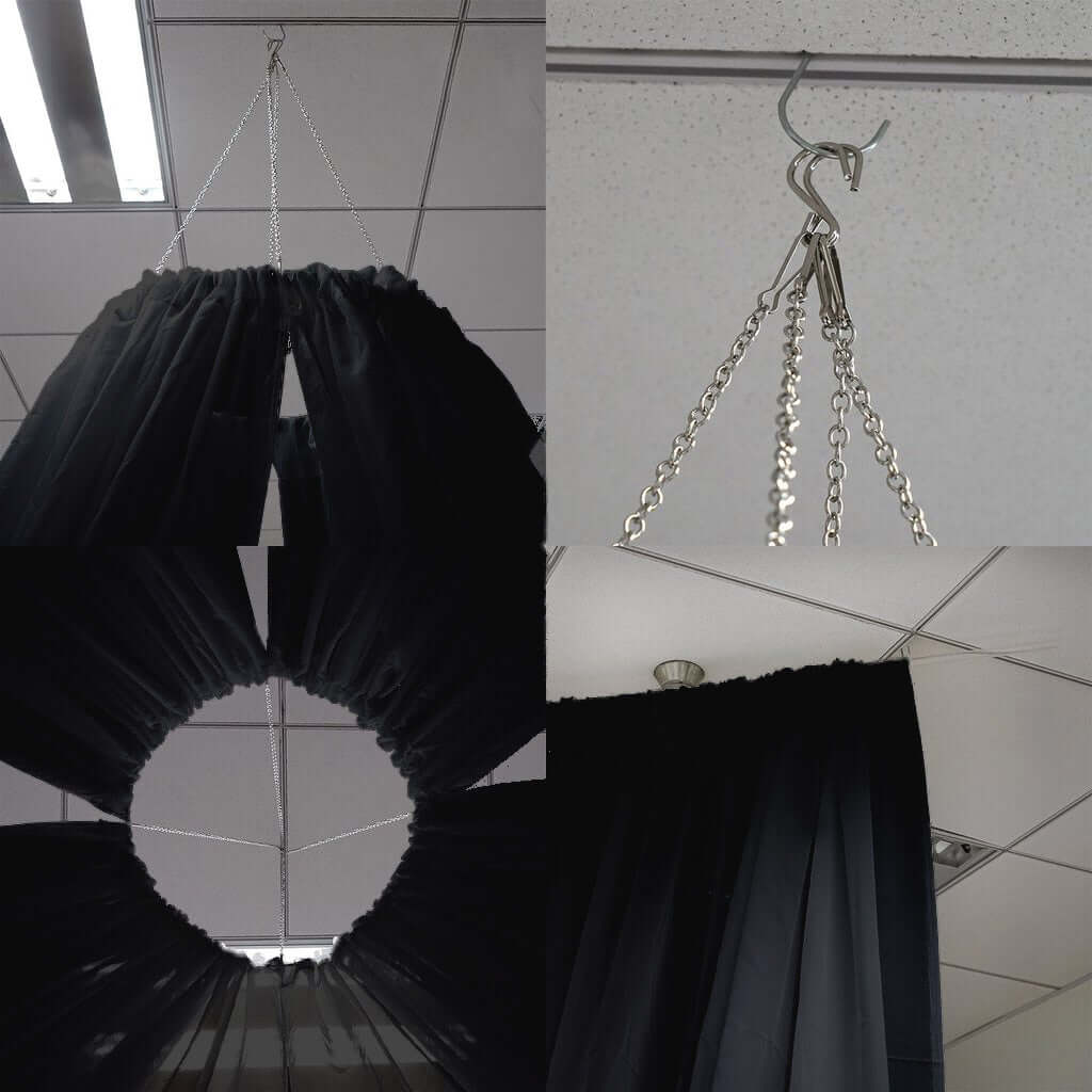 Black Sheer Ceiling/Curtain Draping Panels Durable Flame Resistant Fabric 10ftx30ft - Image 7