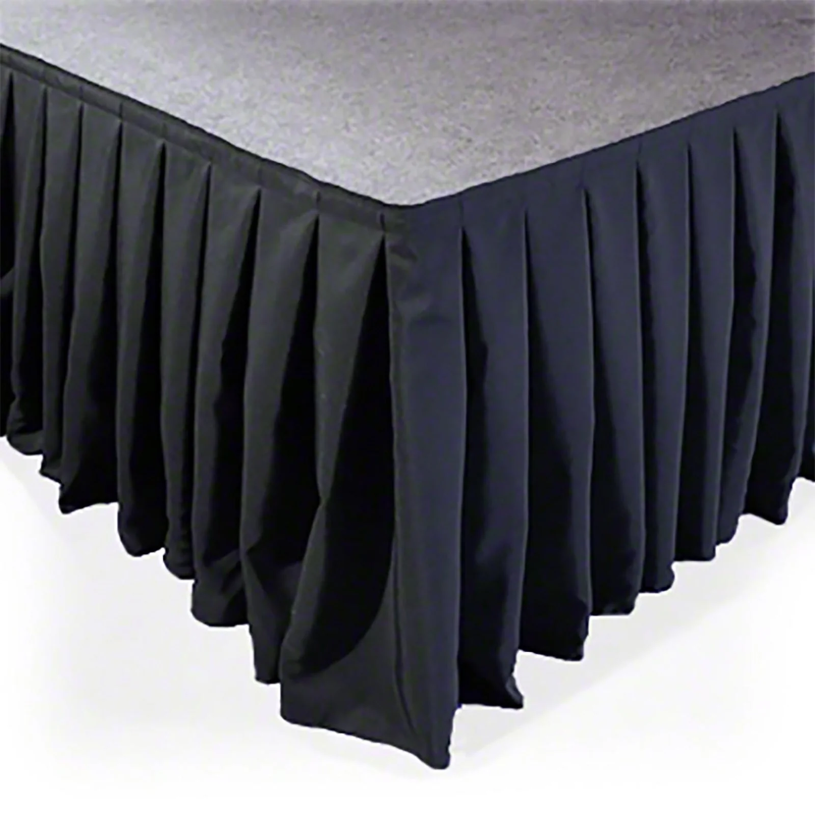 Portable Stage Skirting Polyester Shirred Pleat Stage Cover for Wedding Platform Black - 36"x20ft - Image 6