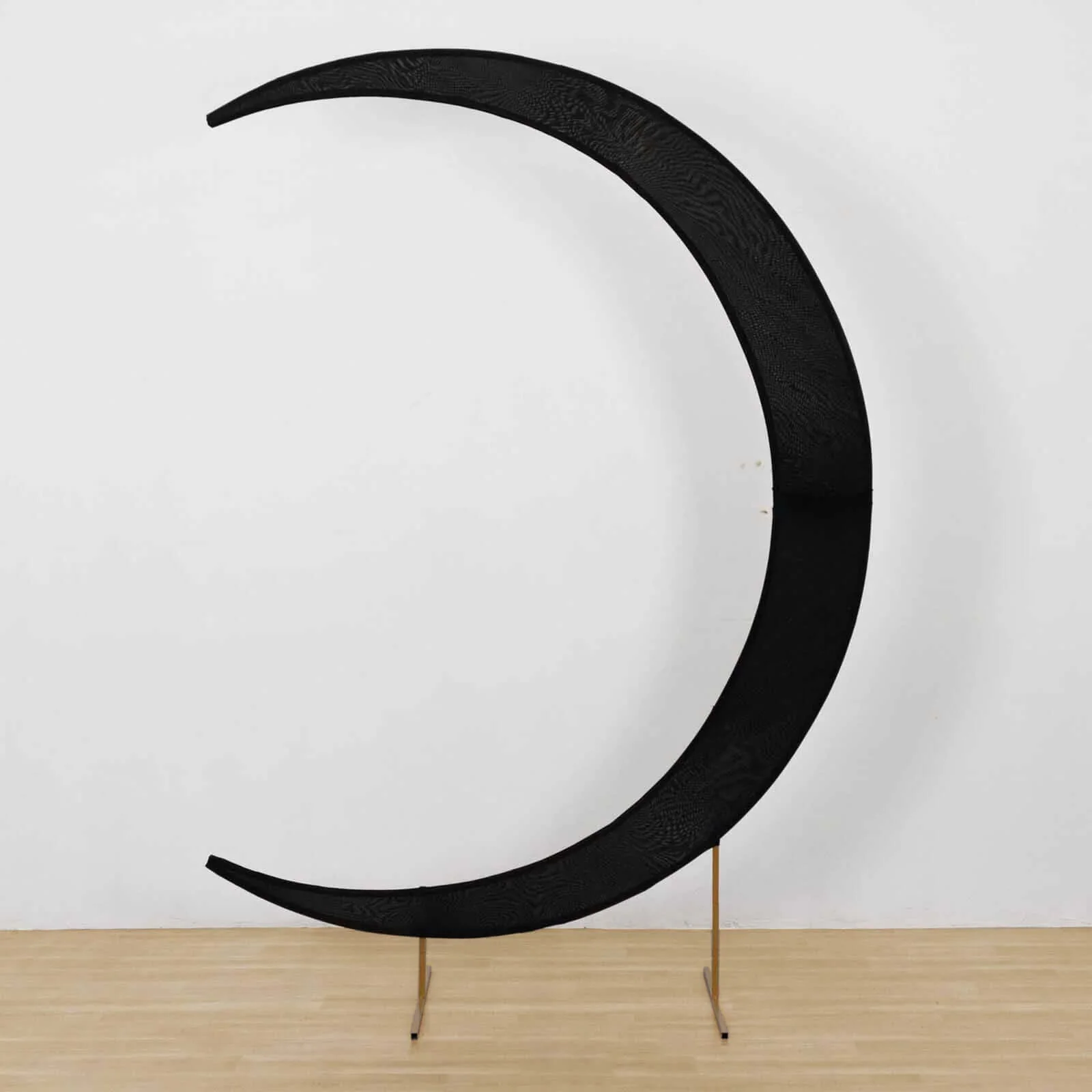 Black Spandex Crescent Moon Chiara Backdrop Stand Cover, Custom Fitted Wedding Arch Cover - 7.5ft - Image 2