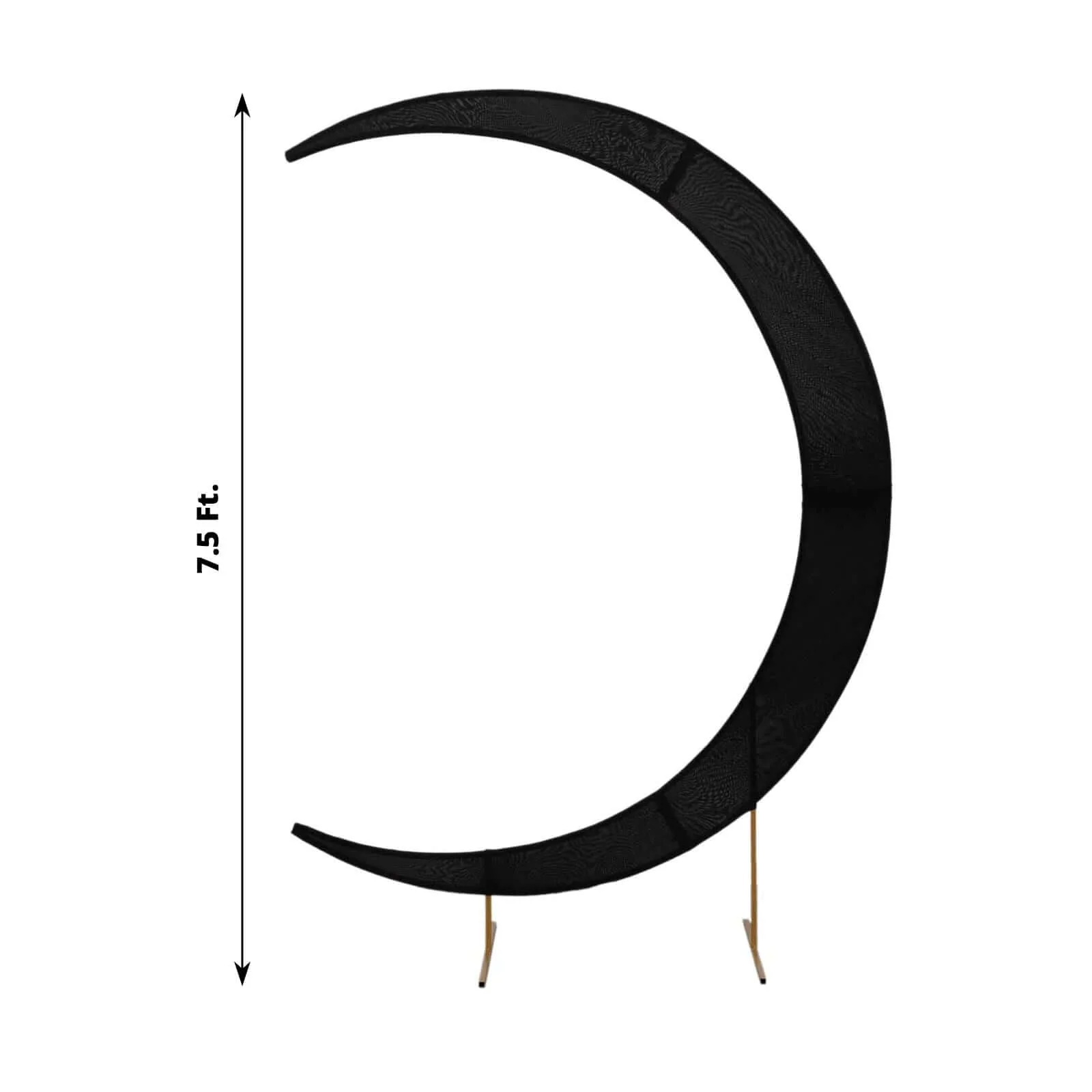 Black Spandex Crescent Moon Chiara Backdrop Stand Cover, Custom Fitted Wedding Arch Cover - 7.5ft - Image 3