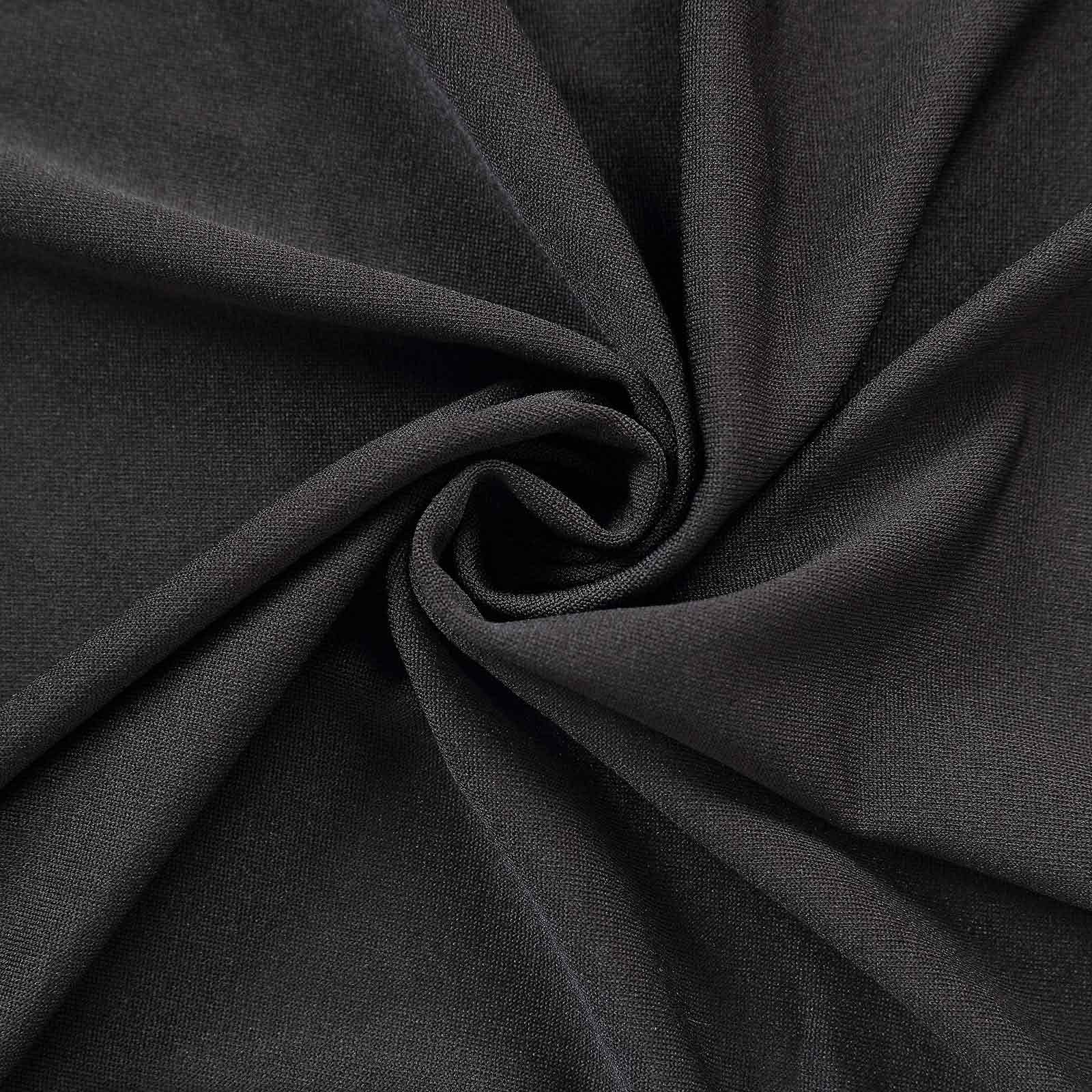 Black Spandex Fitted Chiara Backdrop Stand Cover For Half Moon Top Wedding Arch - 8ft - Image 13