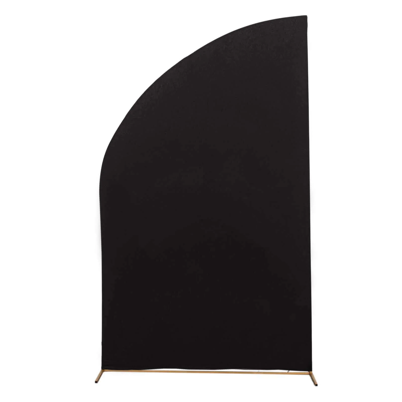 Black Spandex Fitted Chiara Backdrop Stand Cover For Half Moon Top Wedding Arch - 8ft - Image 7