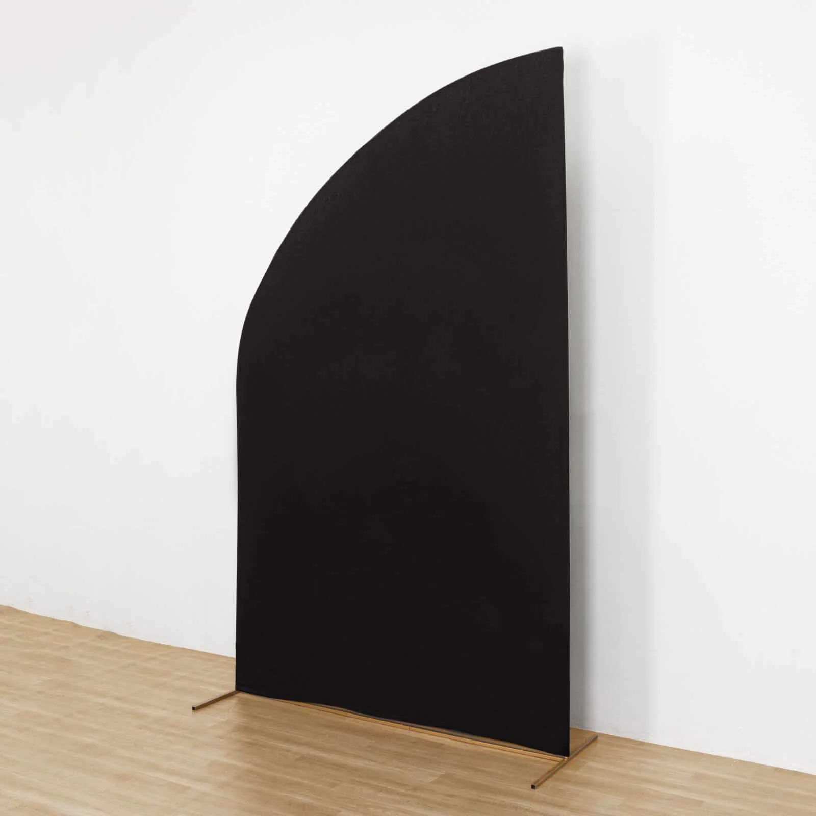 Black Spandex Fitted Chiara Backdrop Stand Cover For Half Moon Top Wedding Arch - 8ft - Image 8