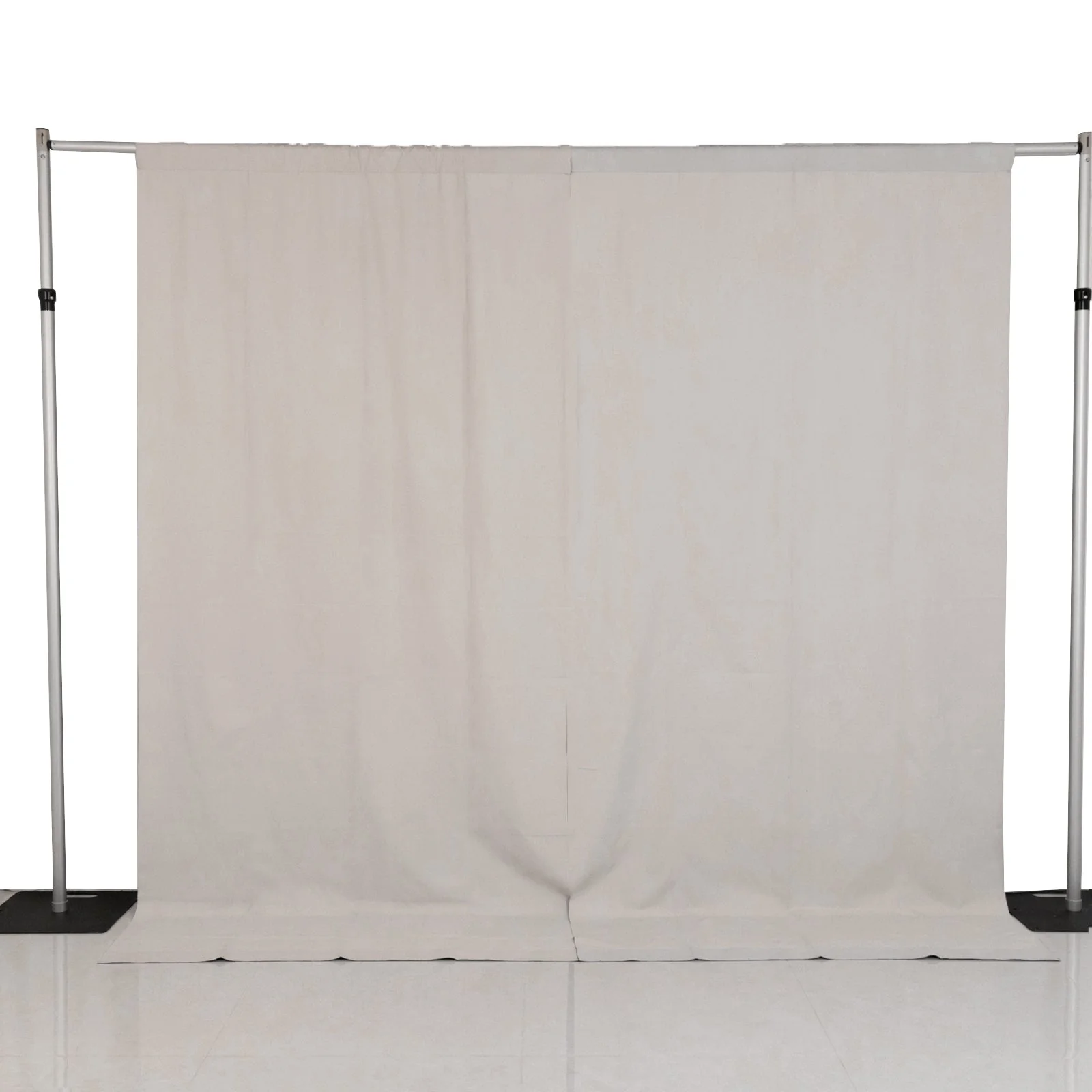 2 Pack 5ftx10ft Blackout Curtains Lamour Satin Drapery Panels Black/Ivory | PU-Coated Double Sided Backdrop for Events, Photography, and Weddings - Image 2