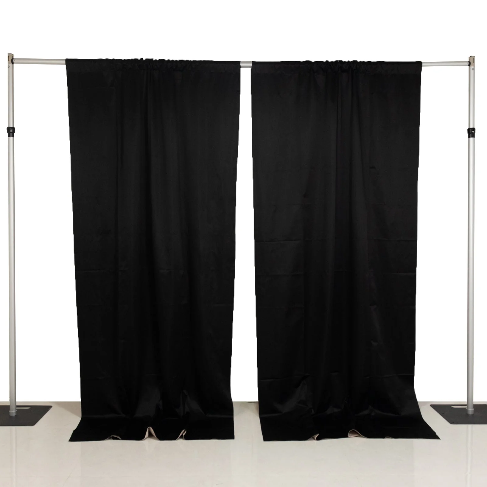 2 Pack 5ftx10ft Blackout Curtains Lamour Satin Drapery Panels Black/Ivory | PU-Coated Double Sided Backdrop for Events, Photography, and Weddings - Image 6