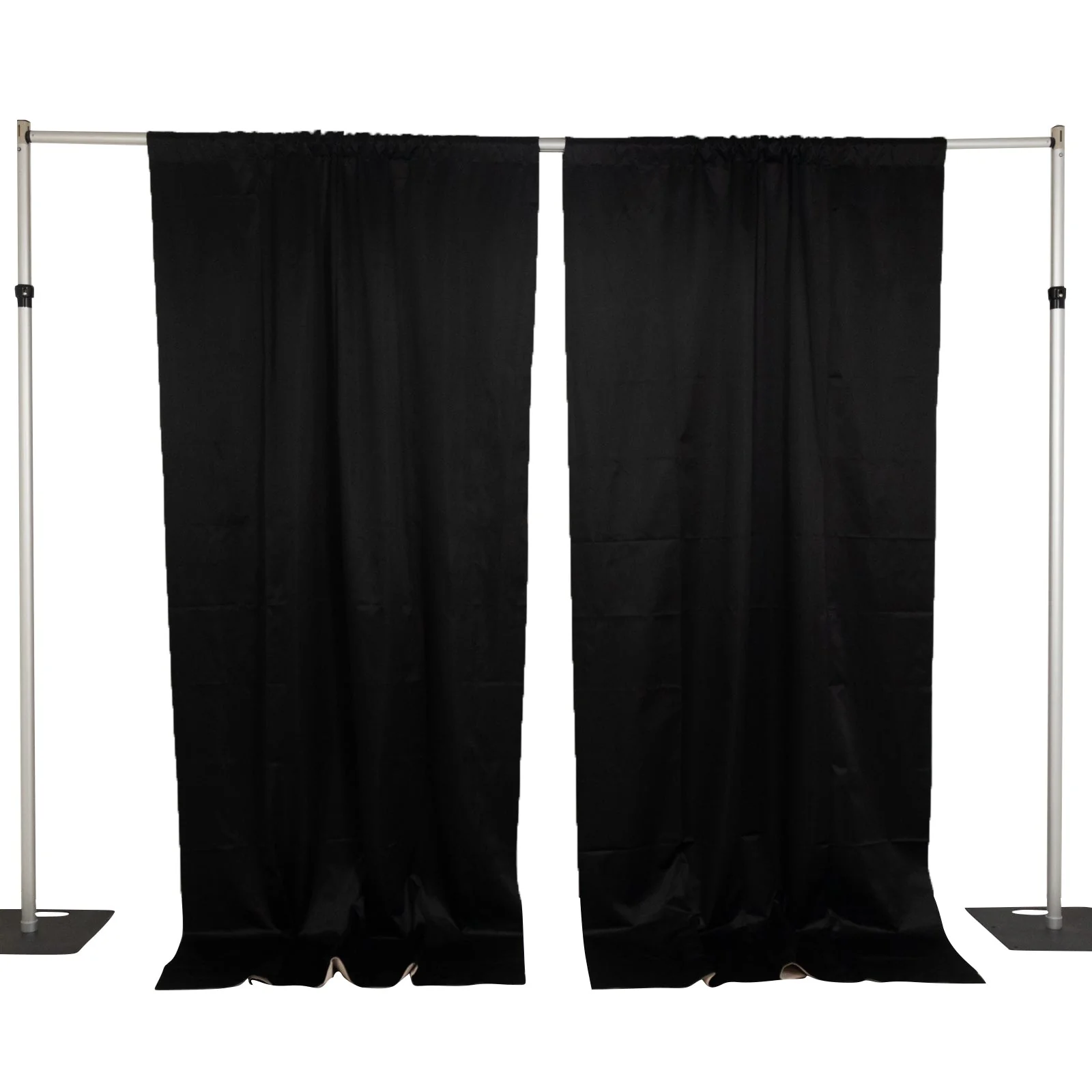 2 Pack 5ftx10ft Blackout Curtains Lamour Satin Drapery Panels Black/Ivory | PU-Coated Double Sided Backdrop for Events, Photography, and Weddings - Image 7