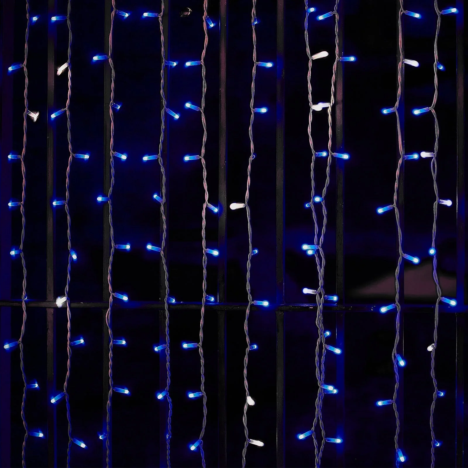 Blue 300 LED Icicle Curtain Fairy String Lights with 8 Modes 10ft - Image 2