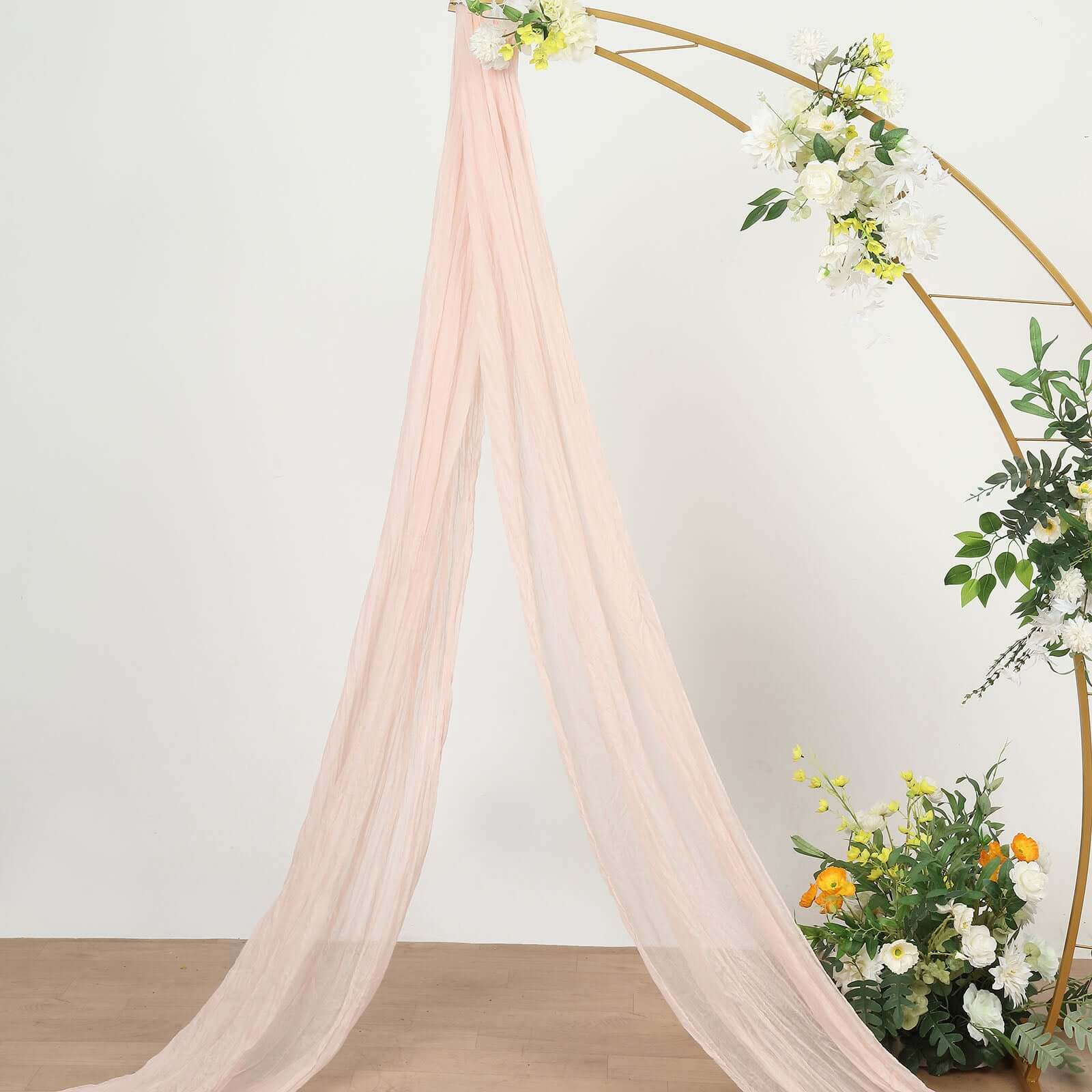 Blush Gauze Cheesecloth Draping Fabric Wedding Arch Decorations, Window Scarf Valance, Boho Arbor Long Curtain Panel 20ft - Image 2
