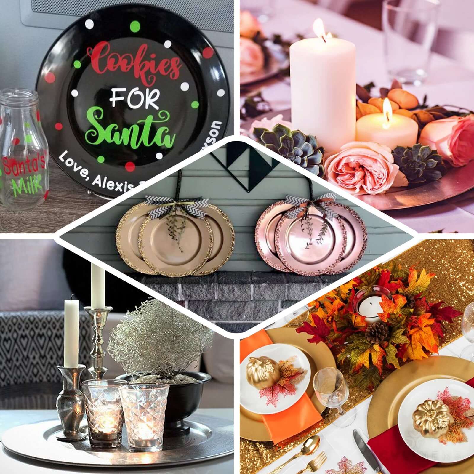 6-Pack Acrylic Plastic Charger Plates 13" Round Blush - Dinner Charger Tableware - Image 5