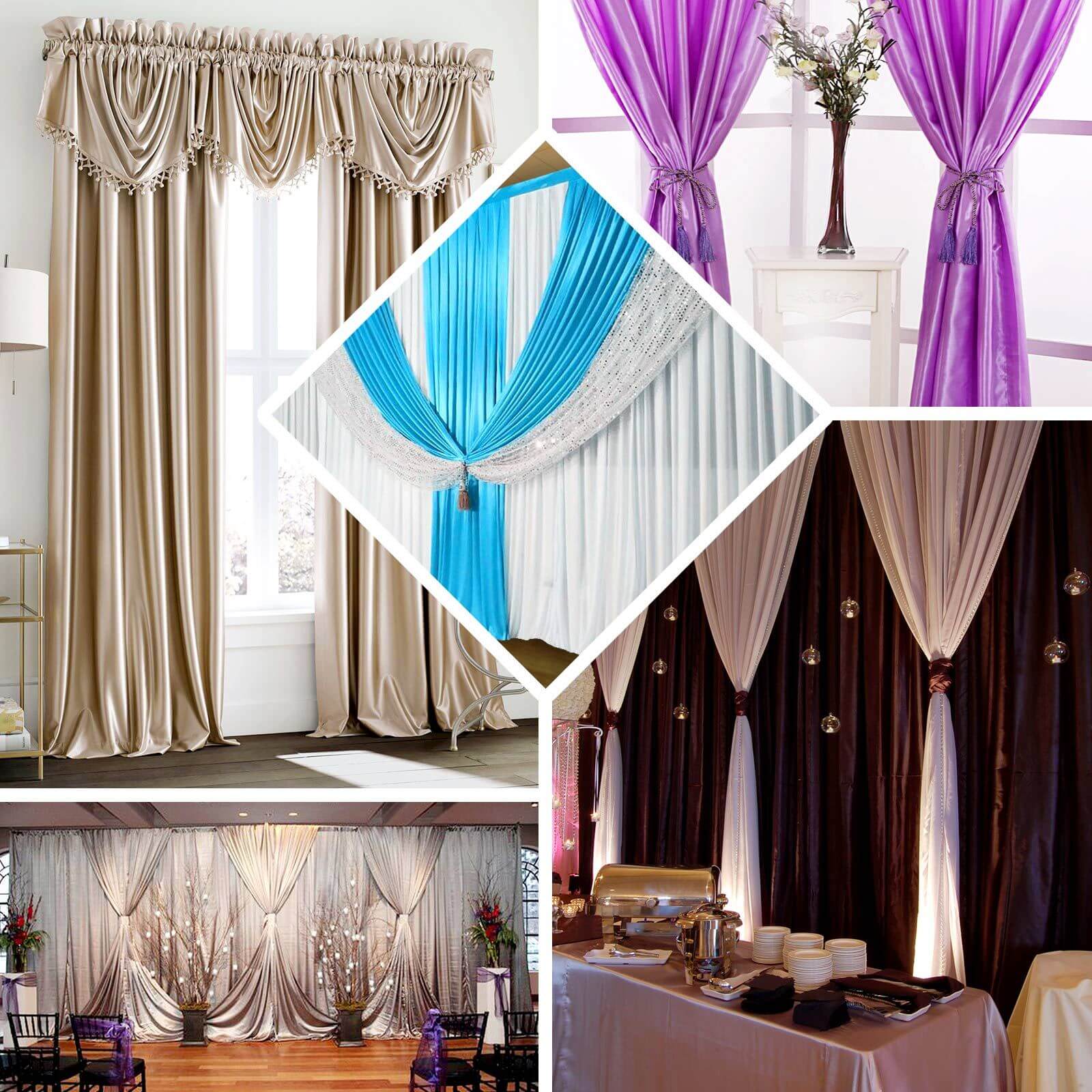 Blush Satin Backdrop Drape Curtain, Photo Booth Event Divider Panel - 8ftx10ft - Image 4