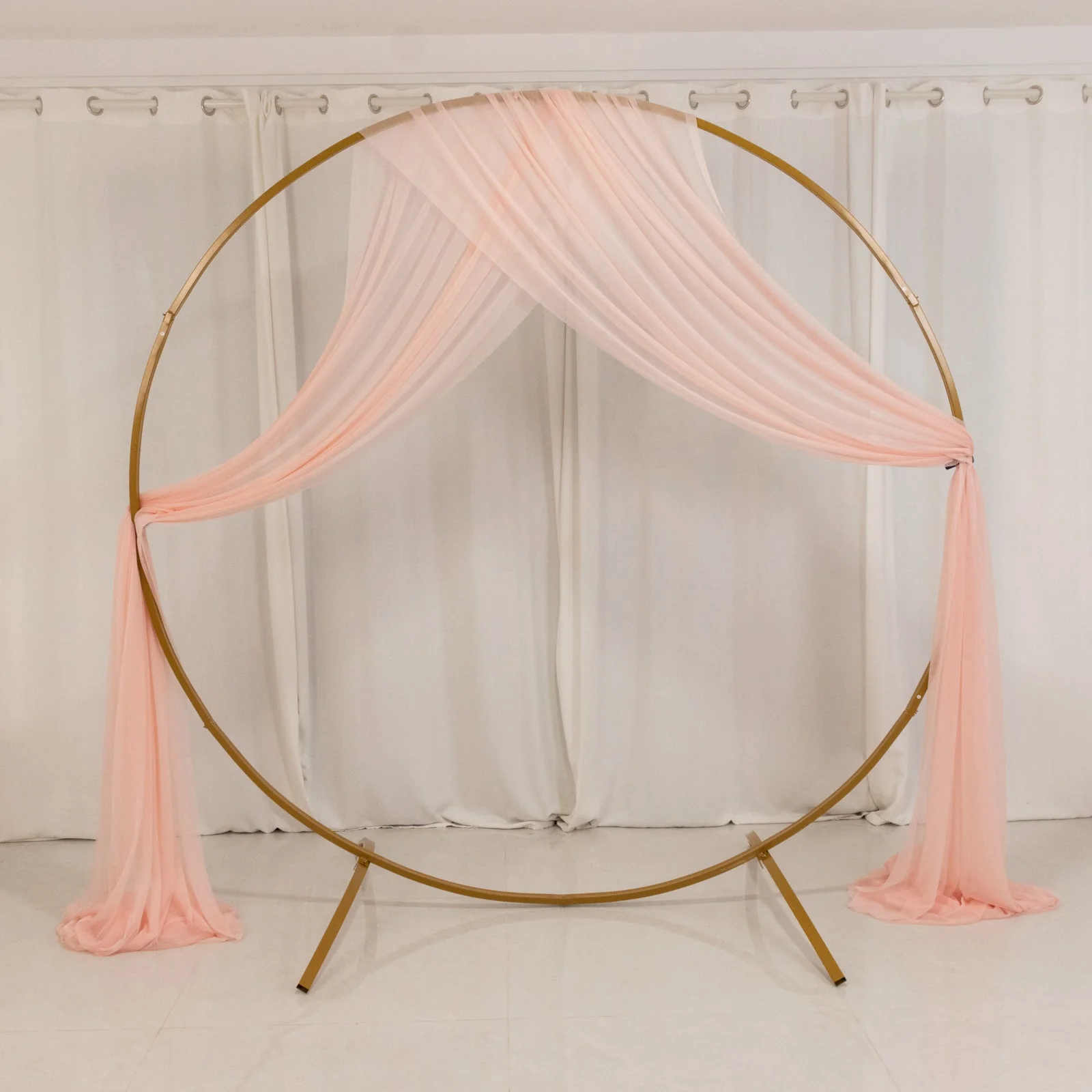 Sheer Wedding Arch Drape – 5ftx32ft Blush Sheer Curtain Backdrop, Ceiling Drapery Panel - Image 8