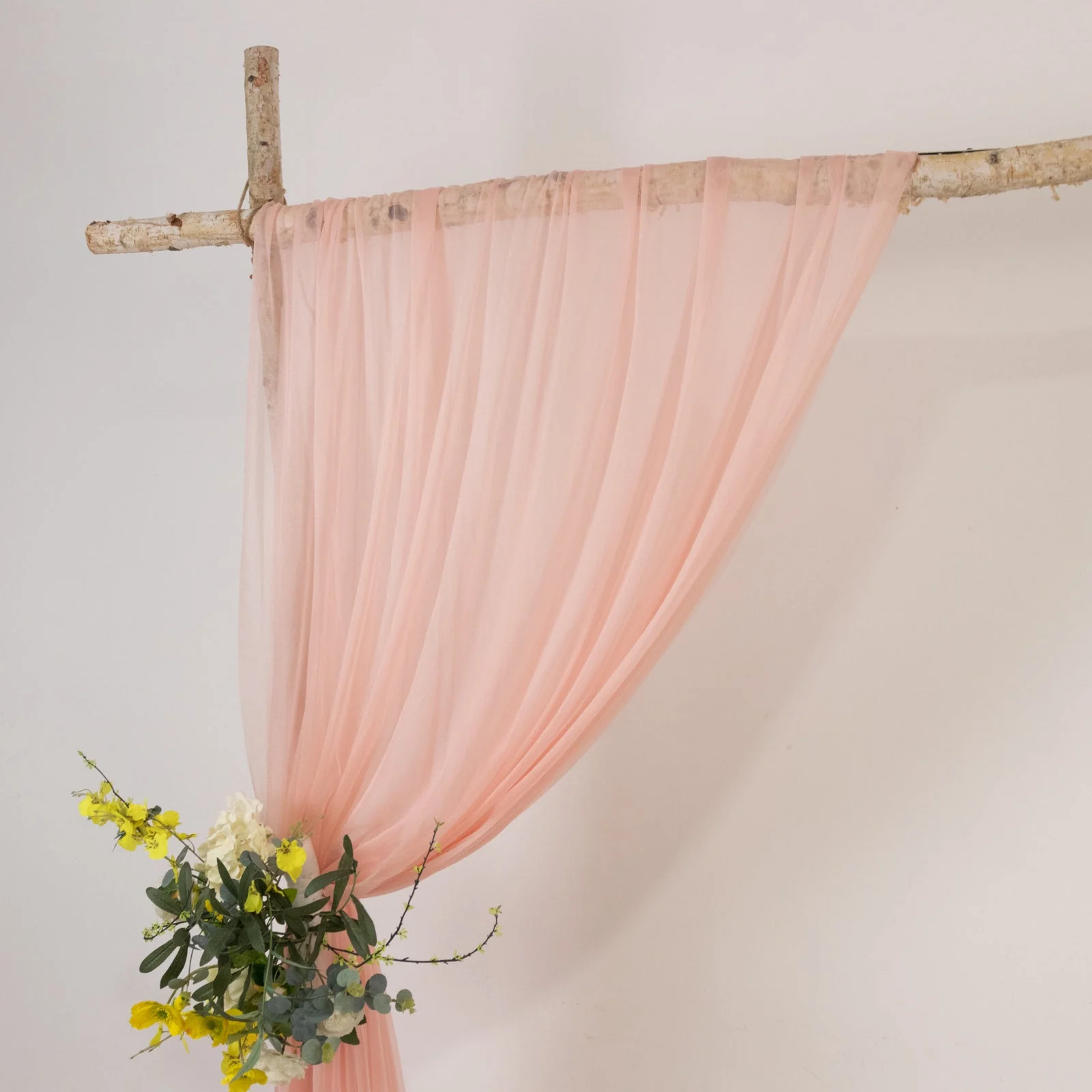Sheer Wedding Arch Drape – 5ftx14ft Blush Sheer Curtain Backdrop, Ceiling Drapery Panel - Image 3