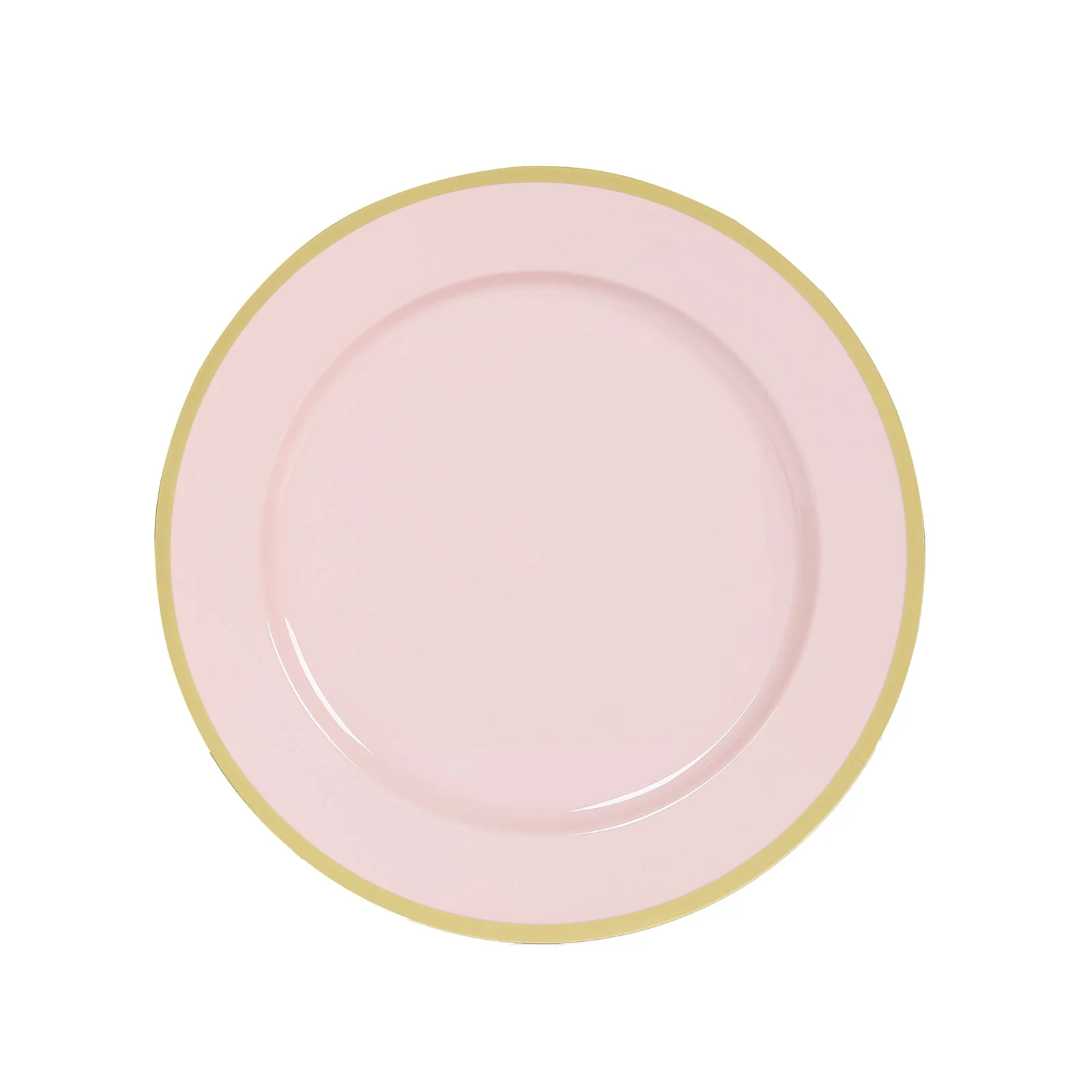 10-Pack Economy Plastic Charger Plates 12" Round Blush with Wide Gold Rim - Dinner Party Serving Plates - Image 6