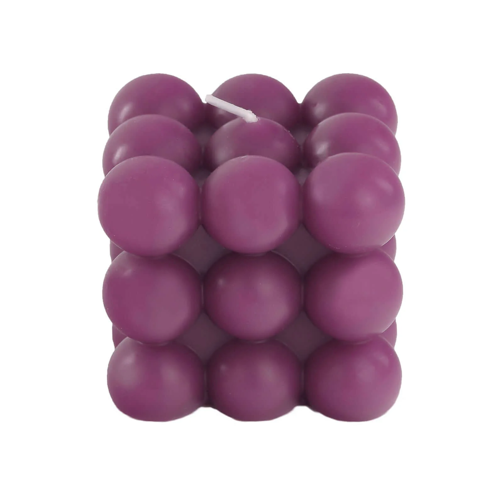2-Pack Decorative Paraffin Wax Candles 2" Bubble Cube Design Burgundy - Unscented Long Burning Pillar Candle Set - Image 7