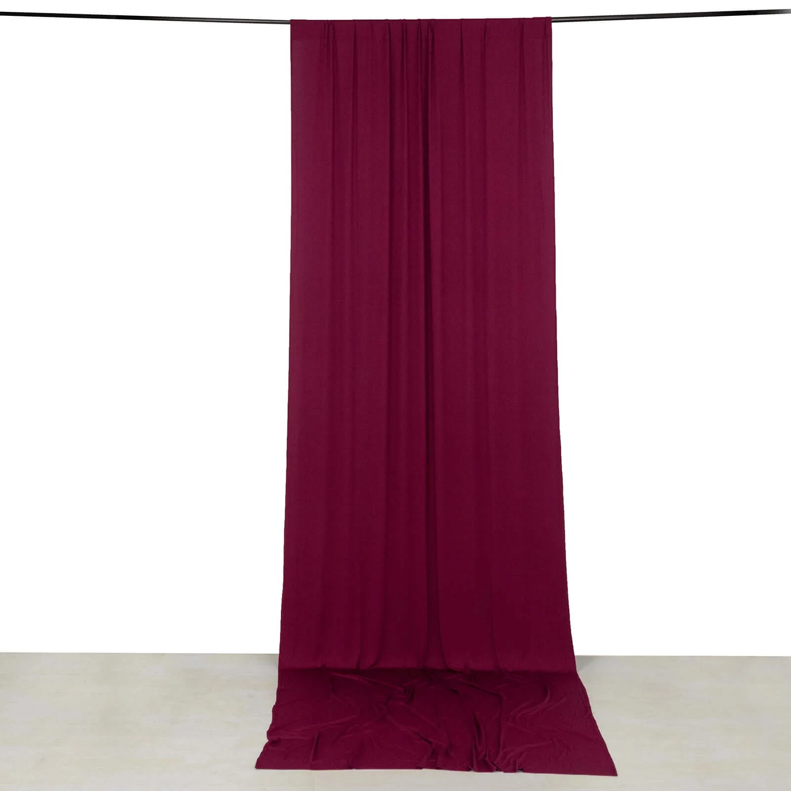 Burgundy 4-Way Stretch Spandex Backdrop Drape Curtain, Wrinkle Free Event Divider Panel with Rod Pockets - 5ftx14ft - Image 7
