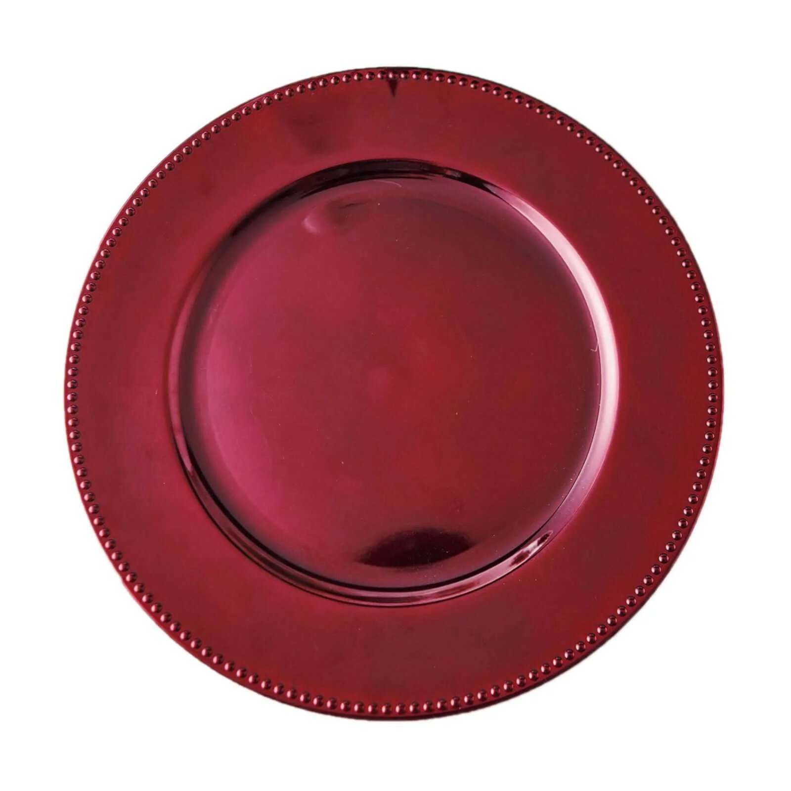 6-Pack Acrylic Charger Plates 13" Round Burgundy Beaded Rim - Dinner Charger Tabletop Decor - Image 7
