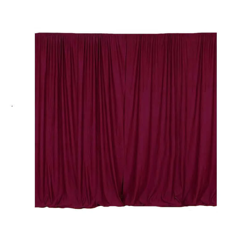 2 Pack 5ftx10ft Burgundy Scuba Polyester Backdrop Drape Curtains, Durable Flame Resistant Event Divider Panels Wrinkle Free With Rod Pockets - Image 2