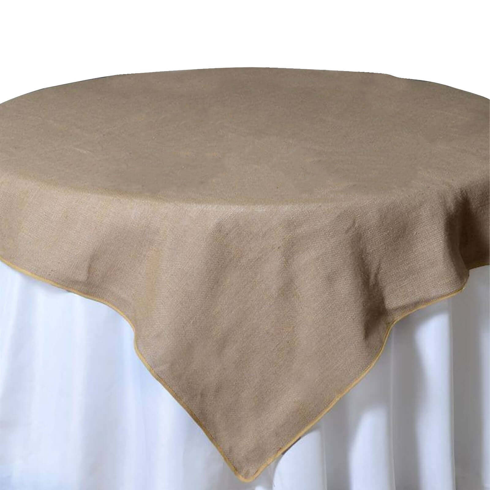 Burlap Jute Table Overlay 72"x72" Natural with Rustic Design - Perfect for Farmhouse Events - Image 5