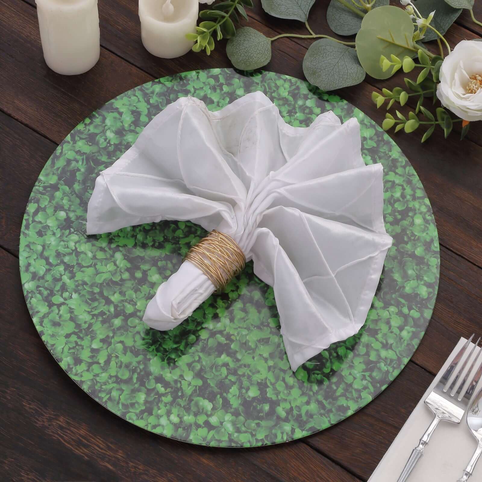 6-Pack Disposable Table Placemats 13" Green Boxwood Leaf Print - 700GSM Cardboard Placemats for Botanical & Garden Theme Parties - Image 6