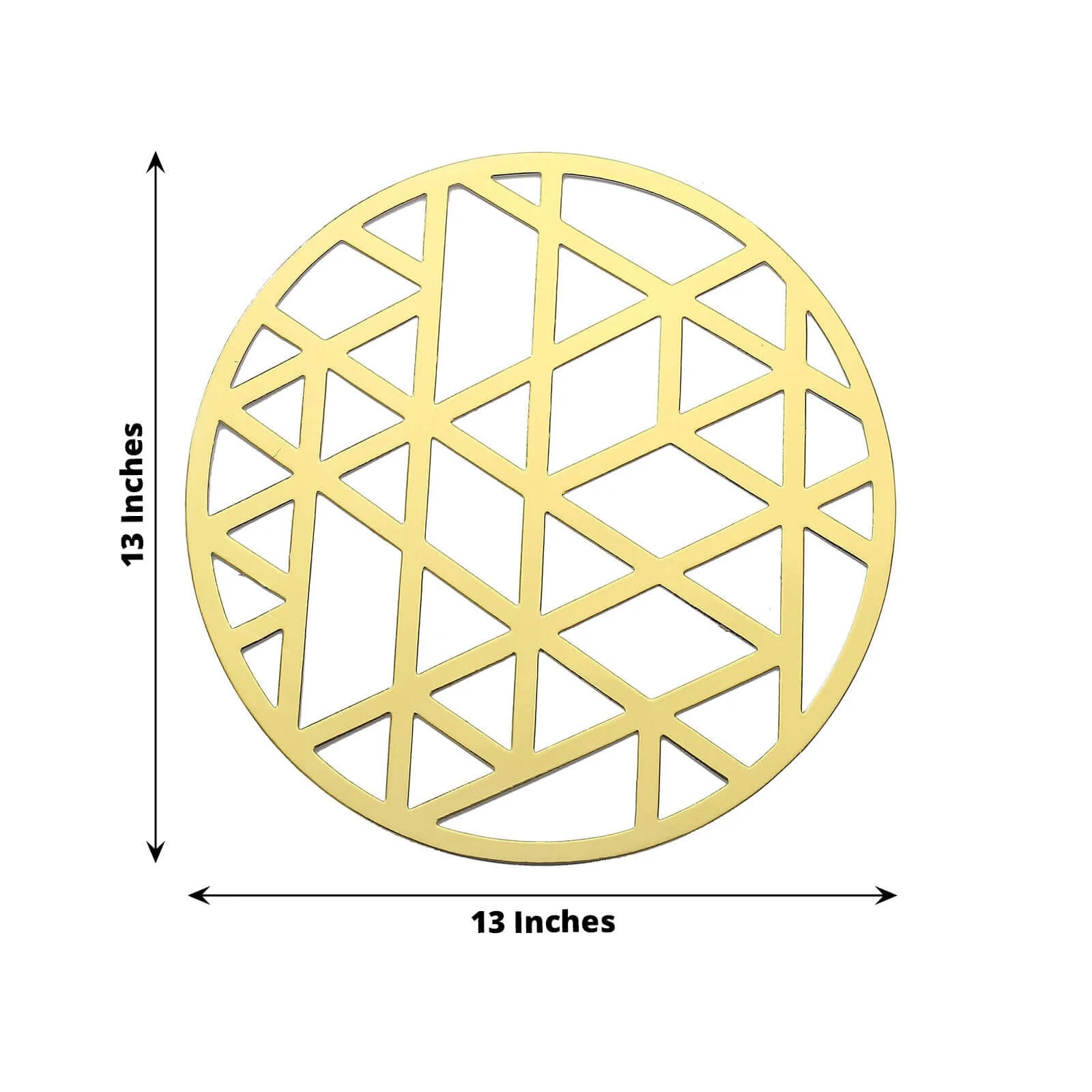 6-Pack Disposable Table Placemats 13" Metallic Gold Laser Cut Geometric Triangle Design - 700GSM Cardboard Placemats for Upscale Occasions - Image 3