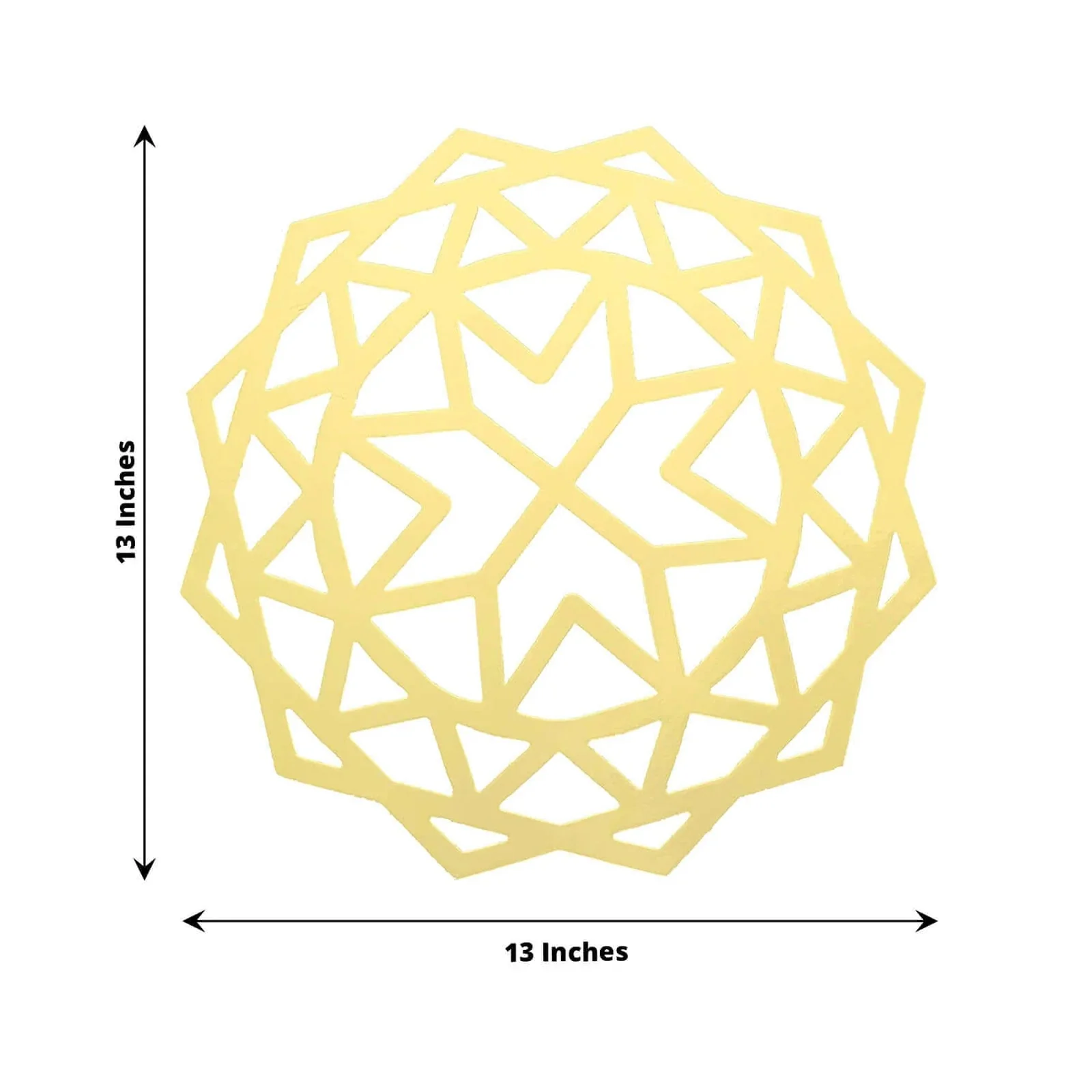 6-Pack Disposable Table Placemats 13" Metallic Gold Laser Cut Geometric Star Design - 700GSM Cardboard Placemats for Upscale Occasions - Image 3
